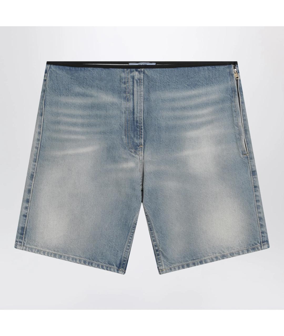 PRADA Голубые хлопковые шорты, фото 3