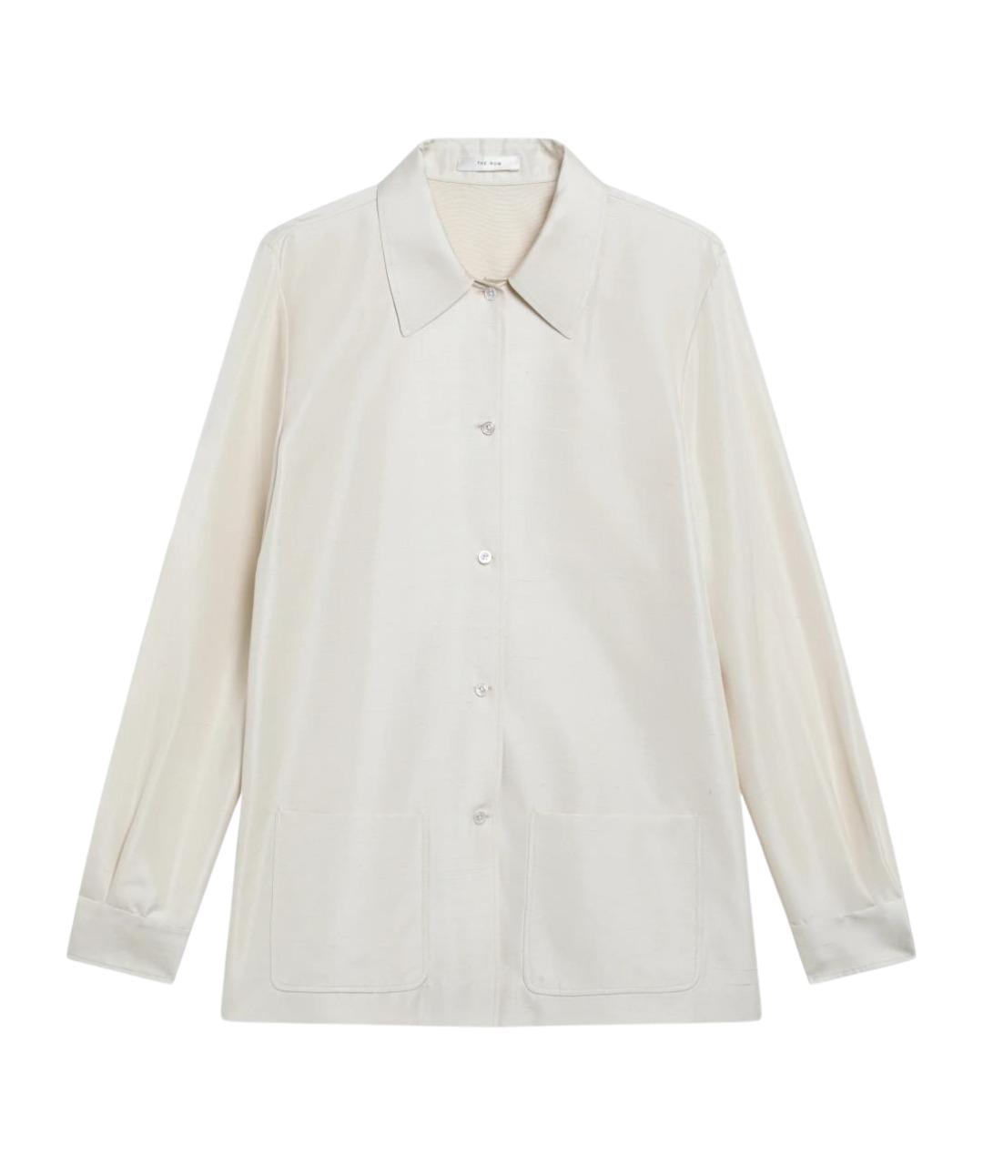THE ROW Бежевая шелковая рубашка, фото 1