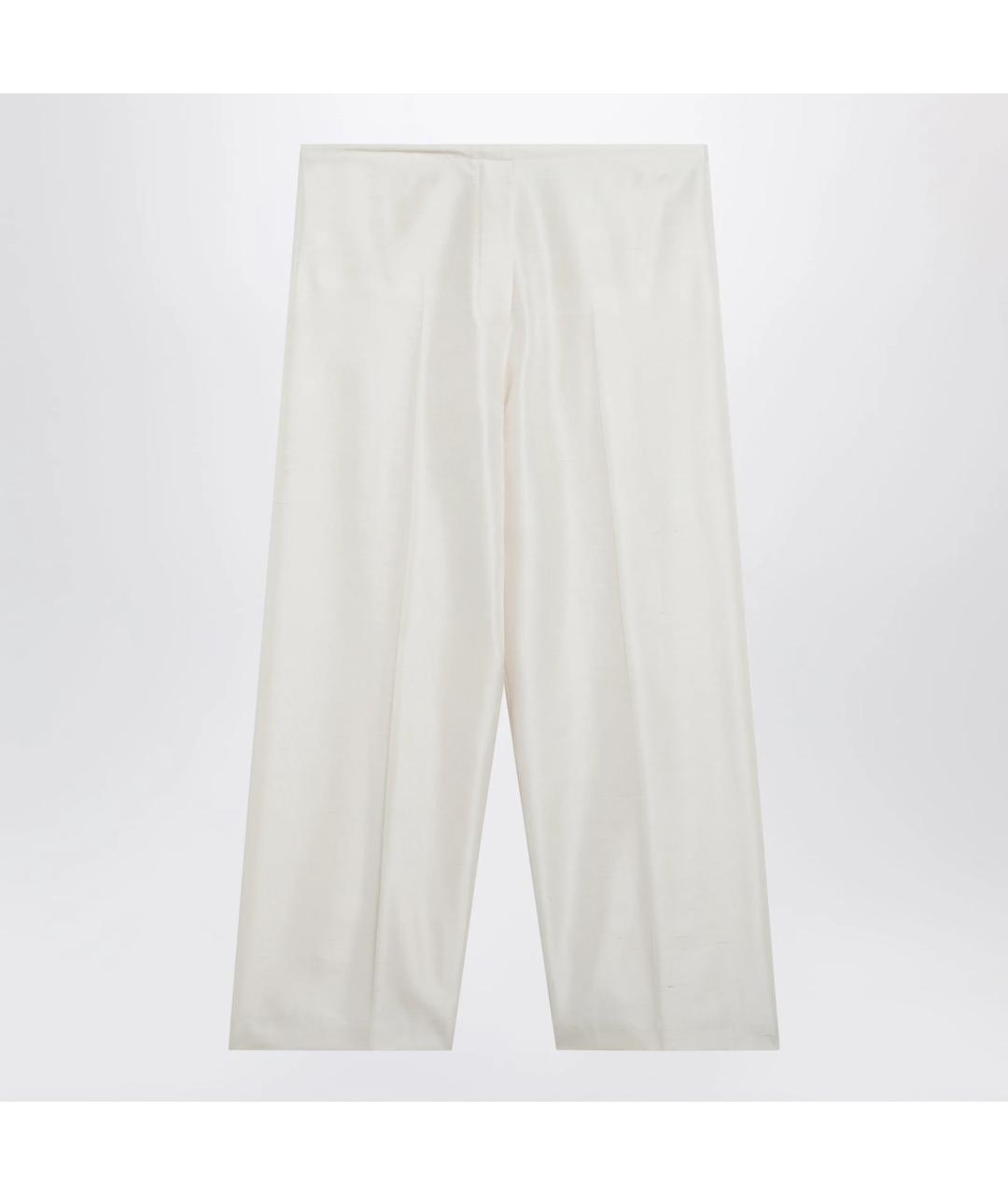 THE ROW Бежевые шелковые прямые брюки, фото 3