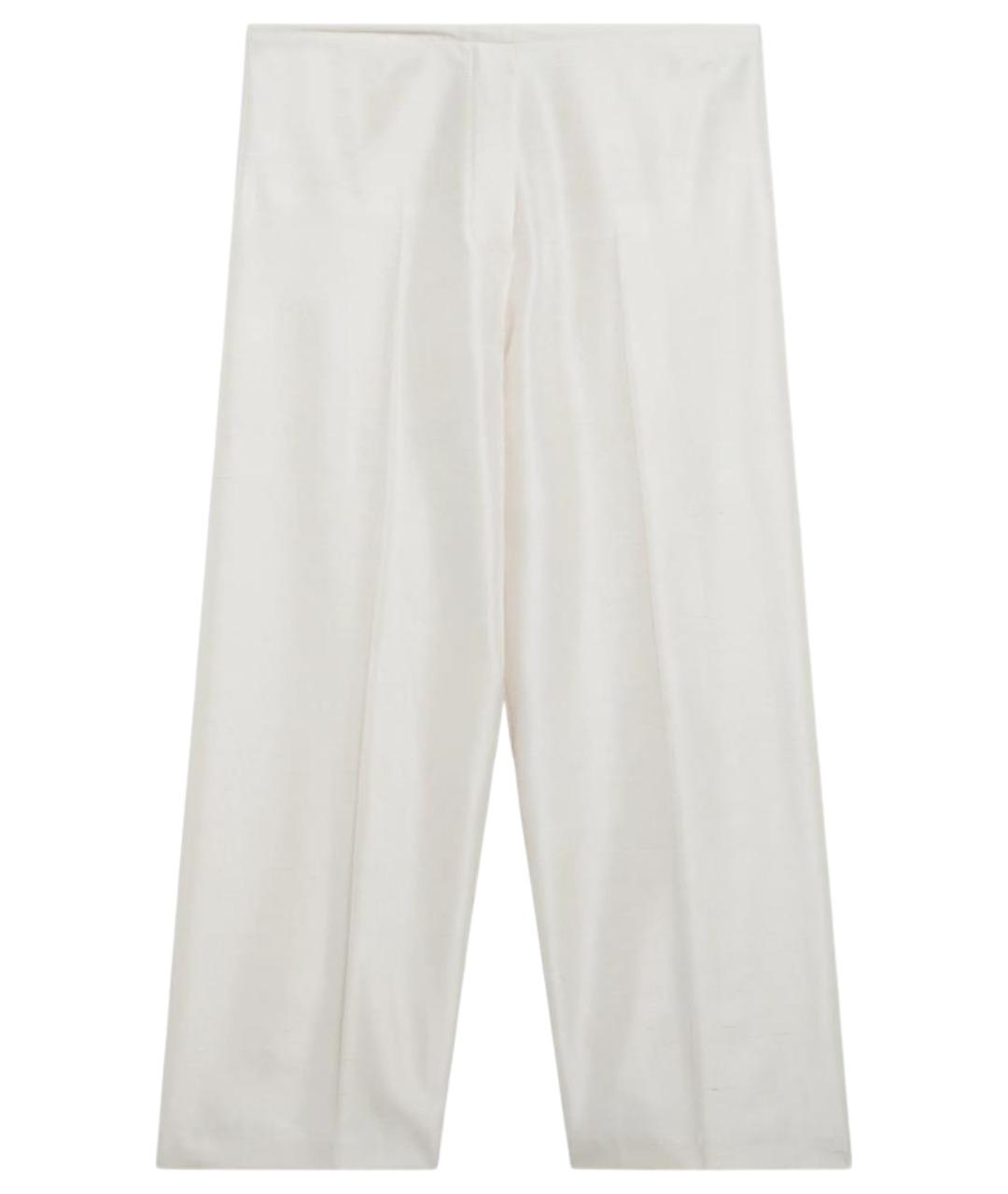 THE ROW Бежевые шелковые прямые брюки, фото 1