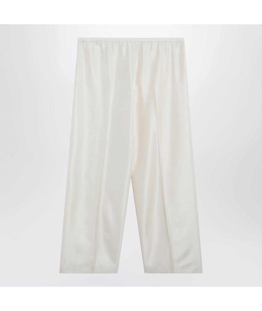 THE ROW Бежевые шелковые прямые брюки, фото 2