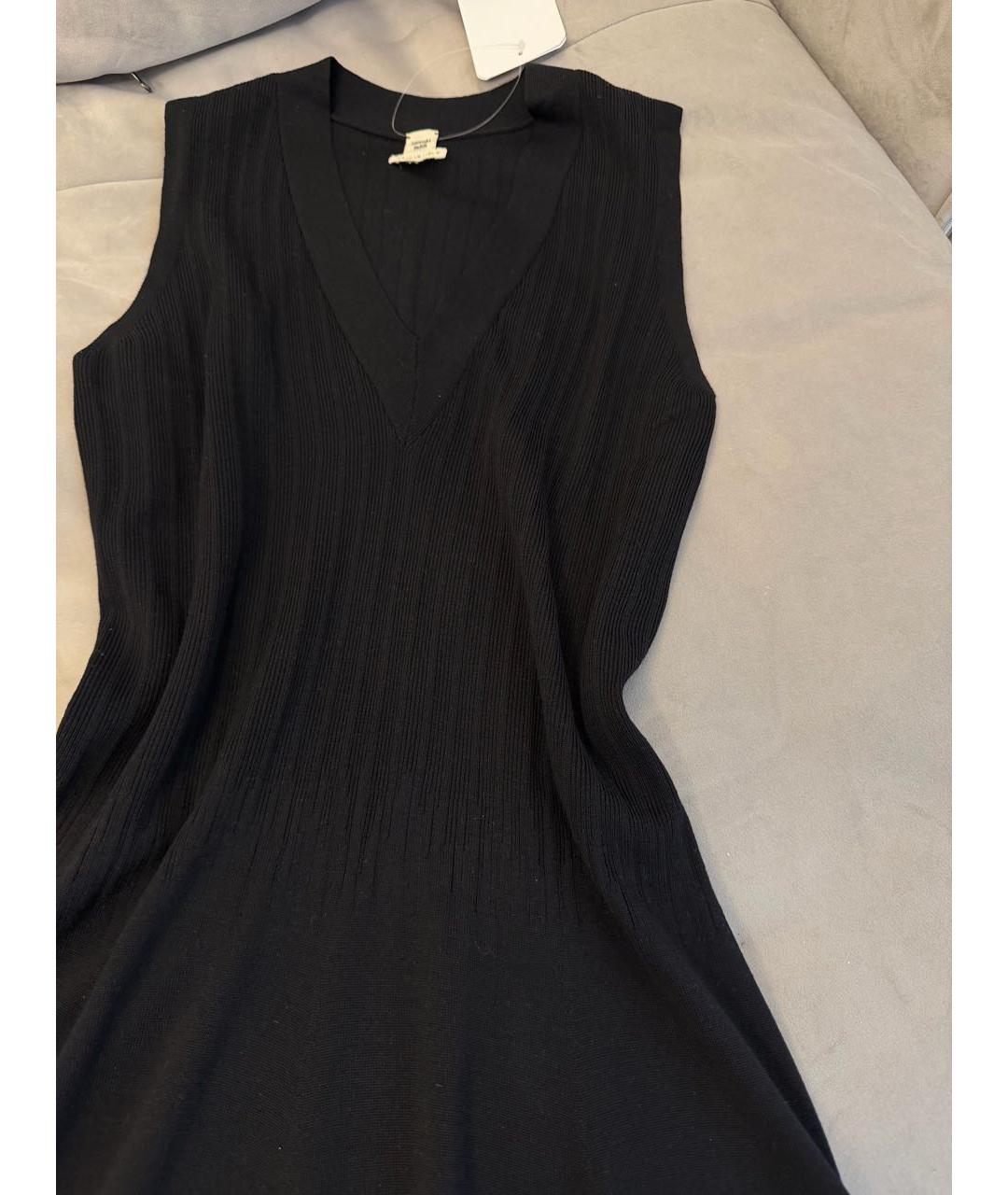 HERMES Черное шерстяное повседневное платье, фото 4