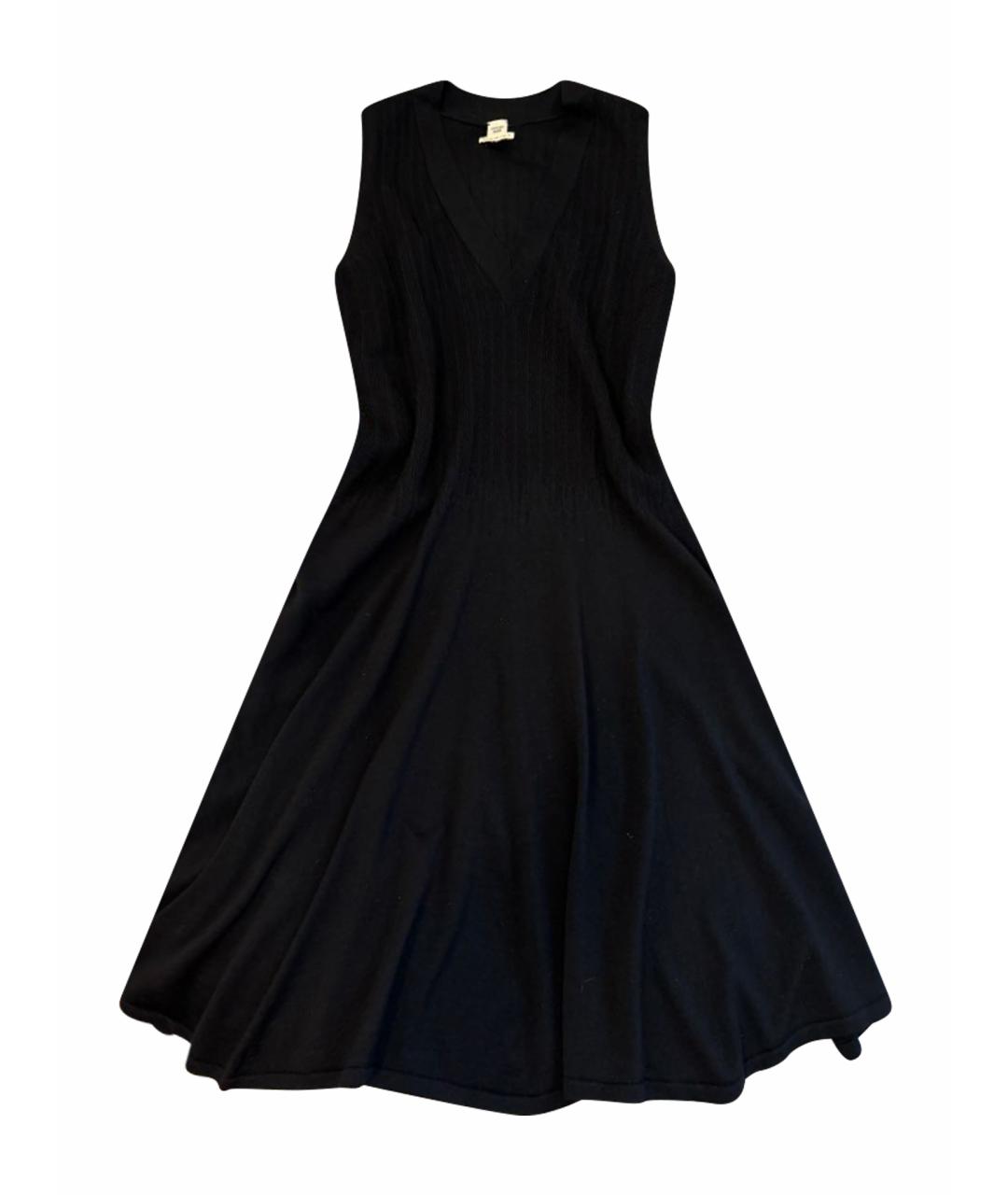 HERMES Черное шерстяное повседневное платье, фото 1