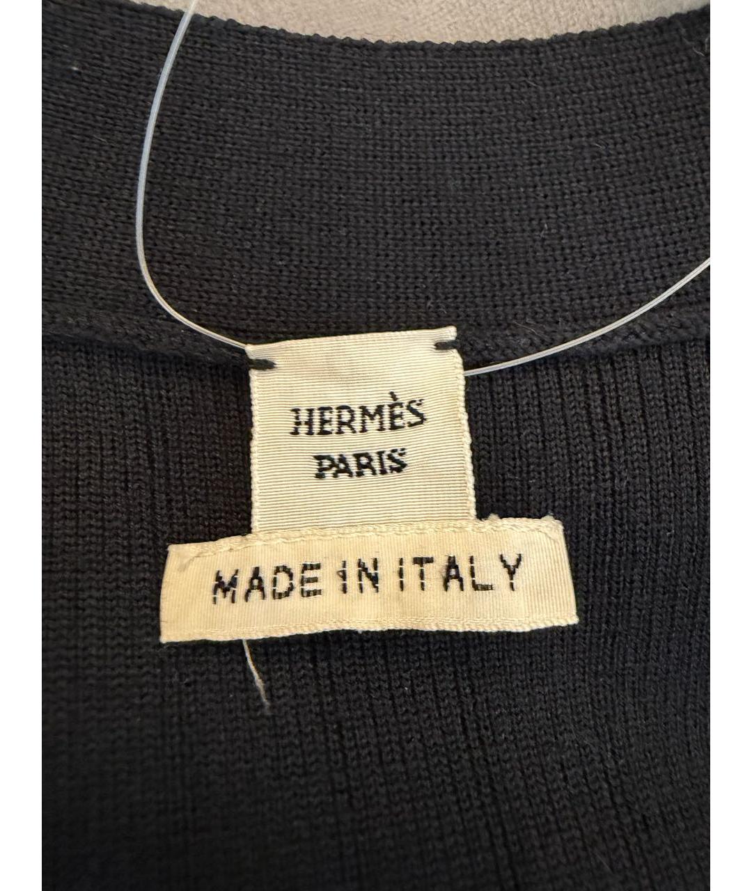 HERMES Черное шерстяное повседневное платье, фото 3