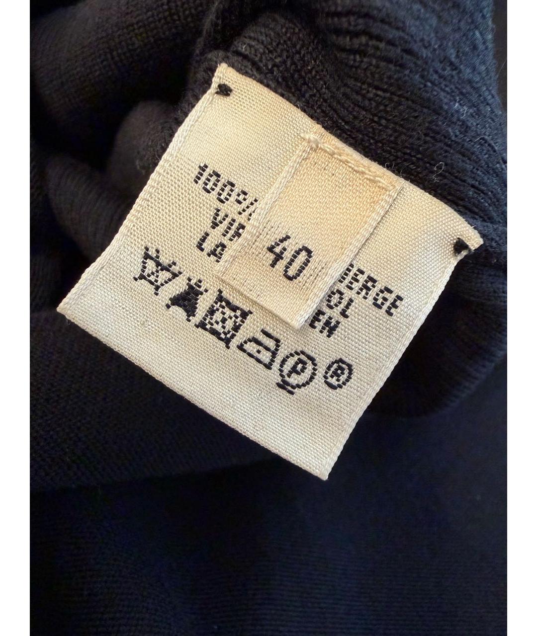 HERMES Черное шерстяное повседневное платье, фото 5