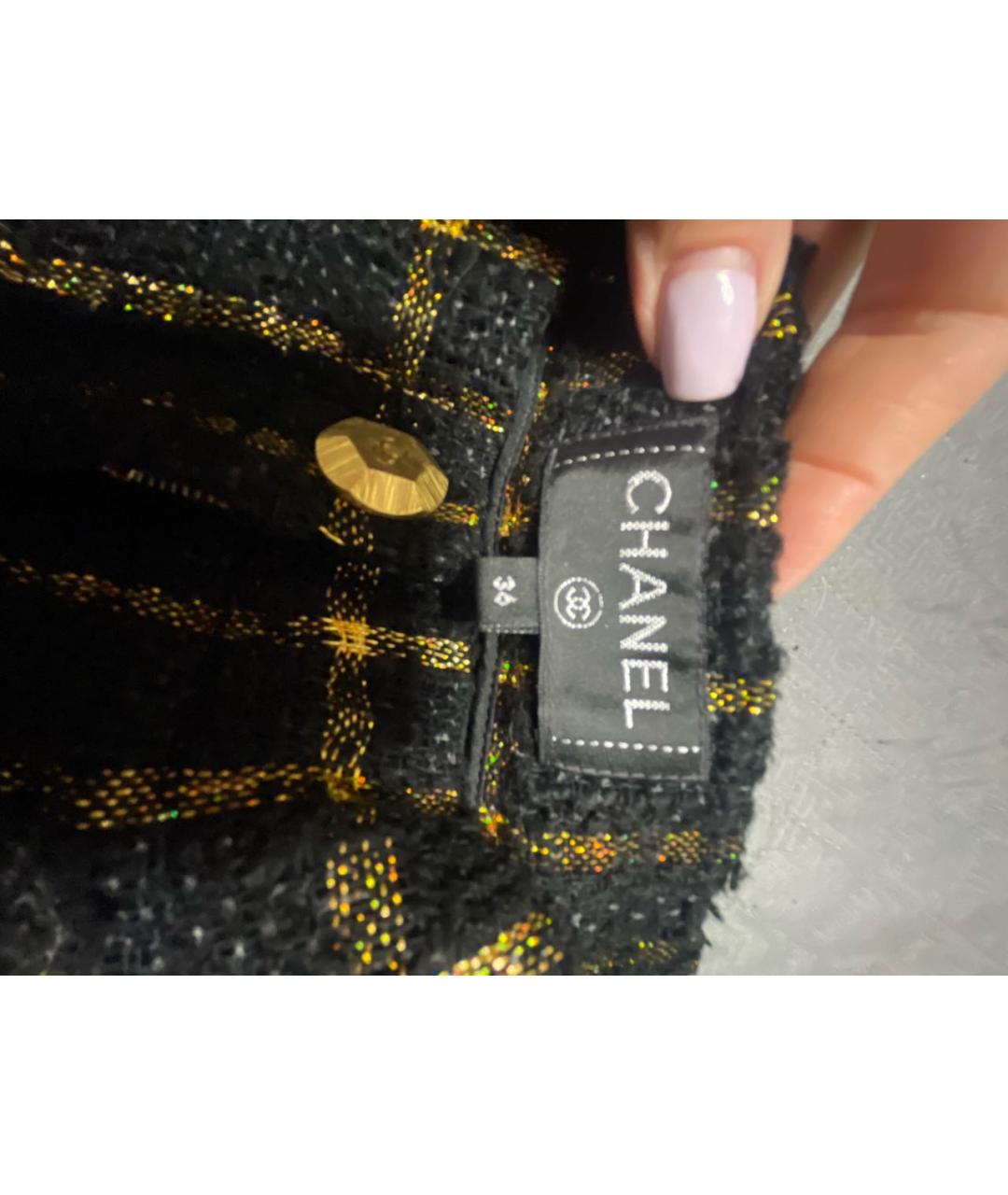 CHANEL Черные твидовые прямые брюки, фото 3