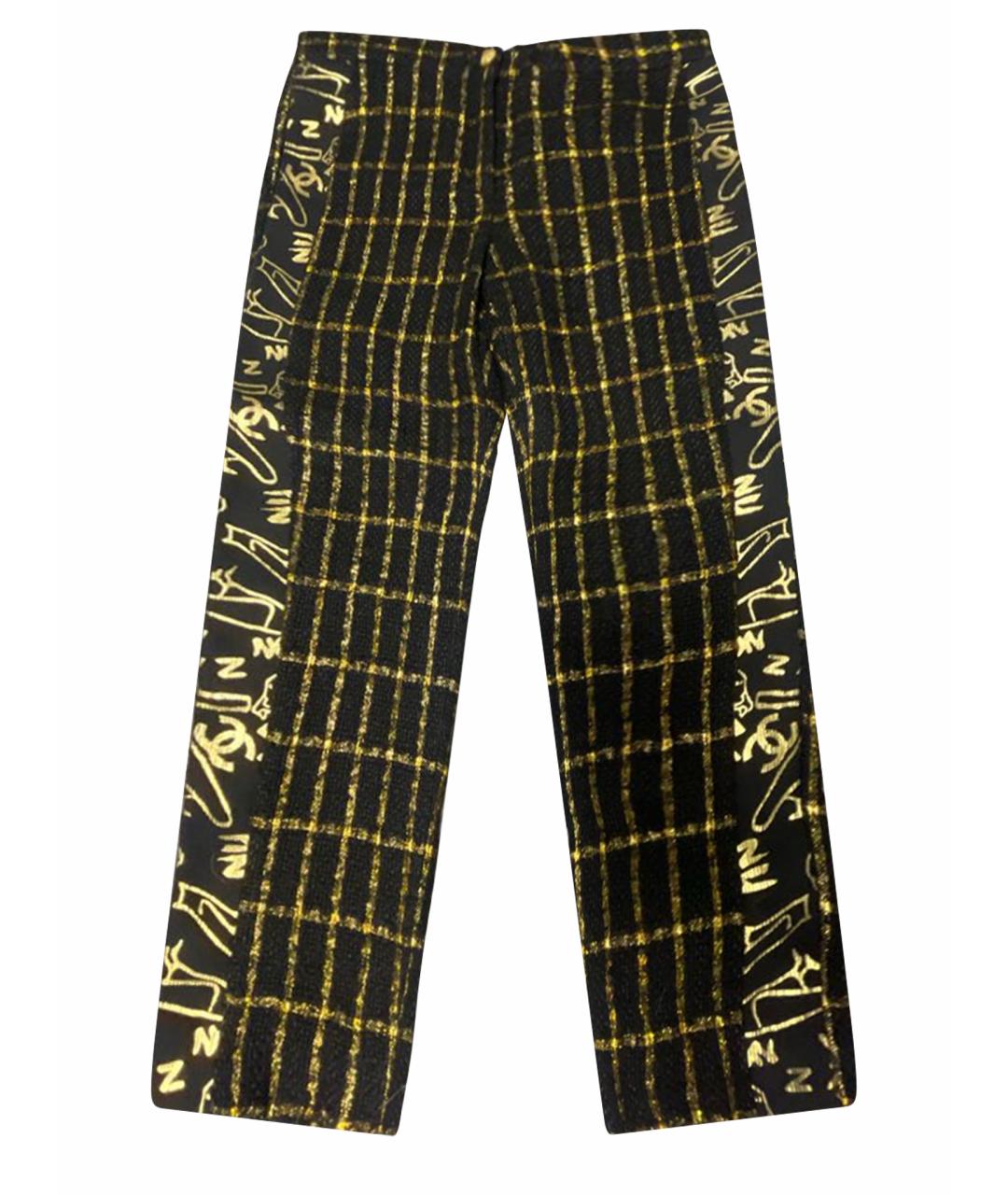 CHANEL Черные твидовые прямые брюки, фото 1