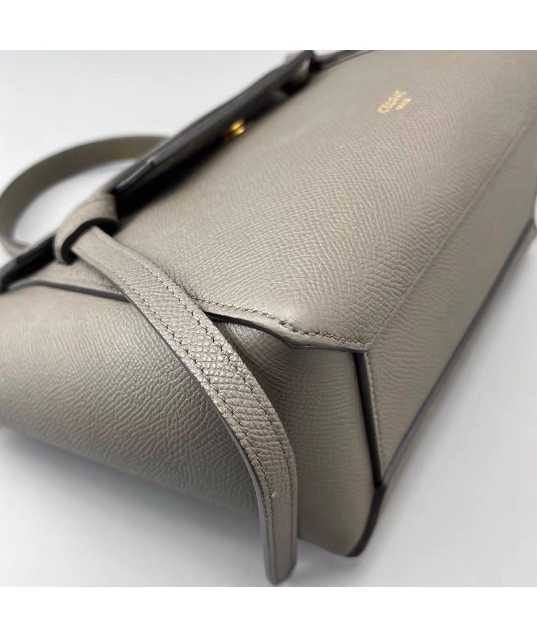 CELINE Антрацитовая кожаная сумка через плечо, фото 5