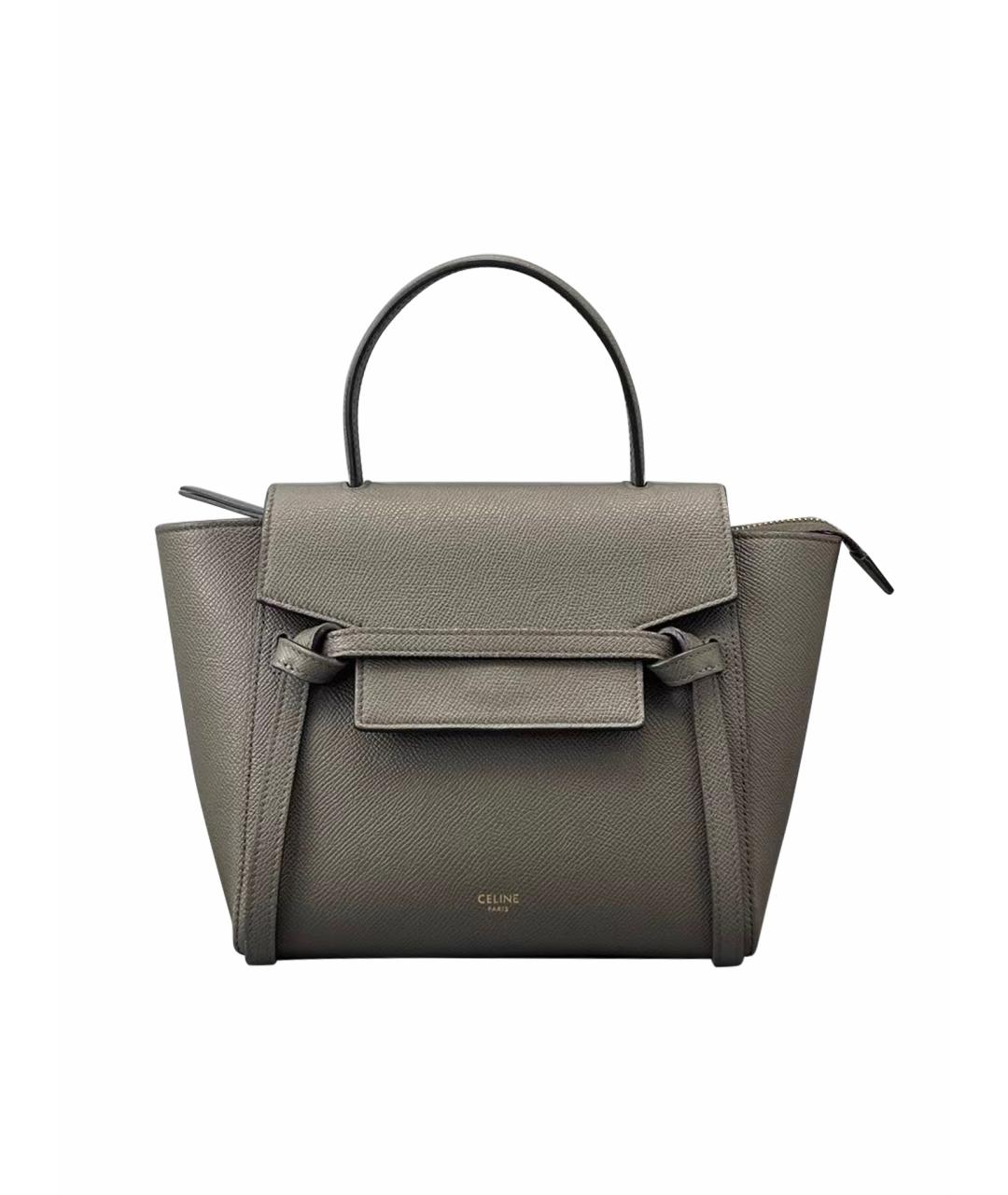 CELINE Антрацитовая кожаная сумка через плечо, фото 1