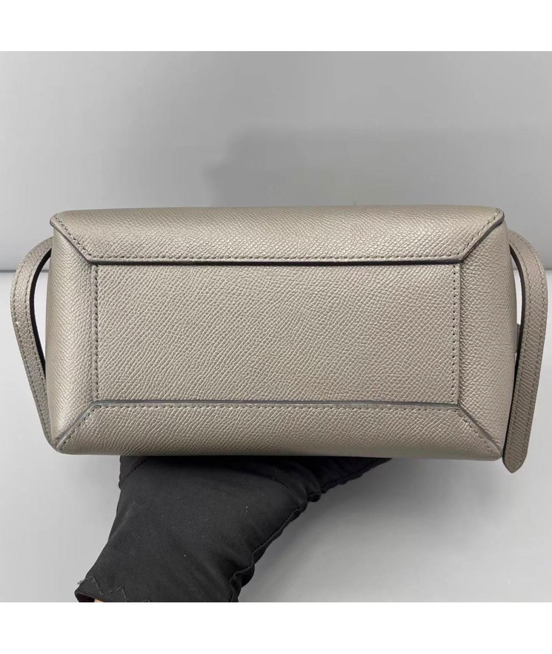 CELINE Антрацитовая кожаная сумка через плечо, фото 3