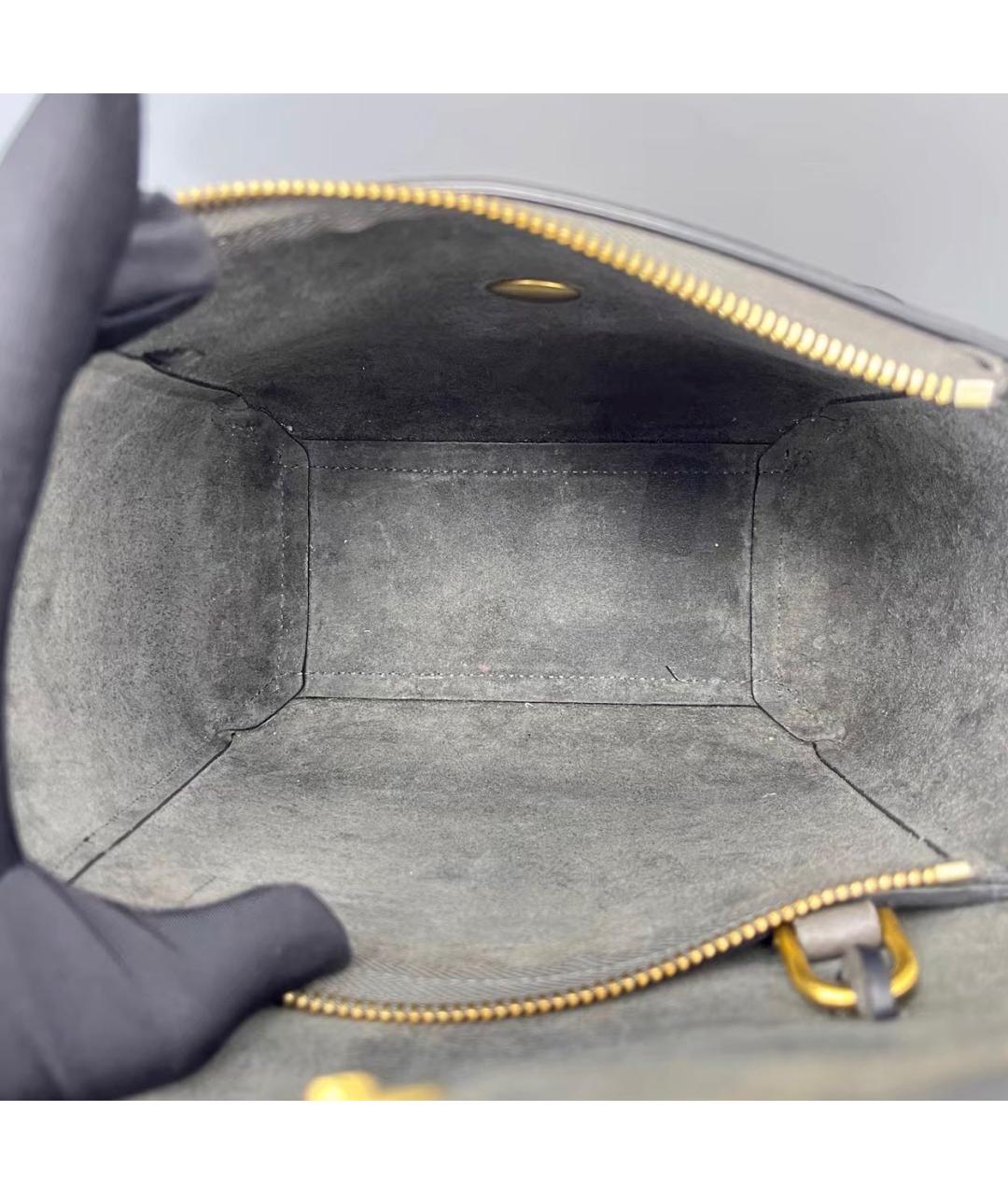 CELINE Антрацитовая кожаная сумка через плечо, фото 7
