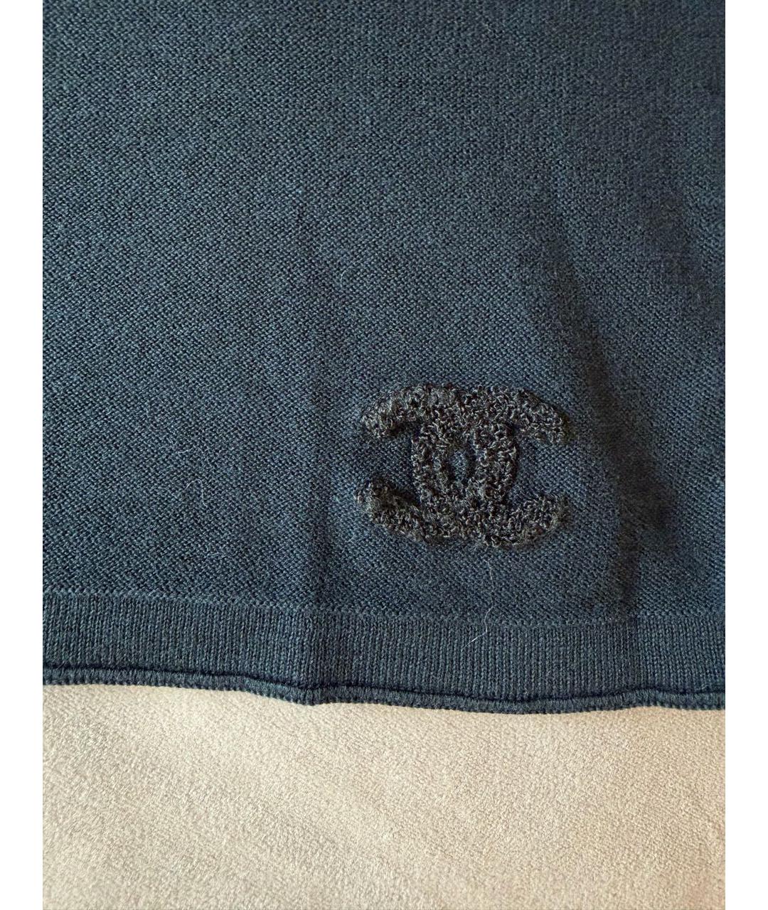 CHANEL Темно-синяя хлопковая футболка, фото 3