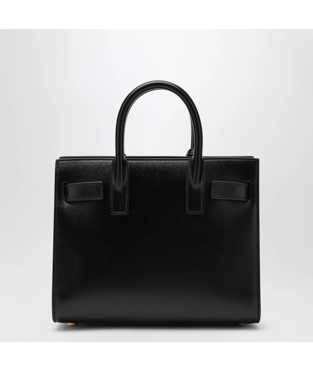 SAINT LAURENT Черная кожаная сумка тоут, фото 2