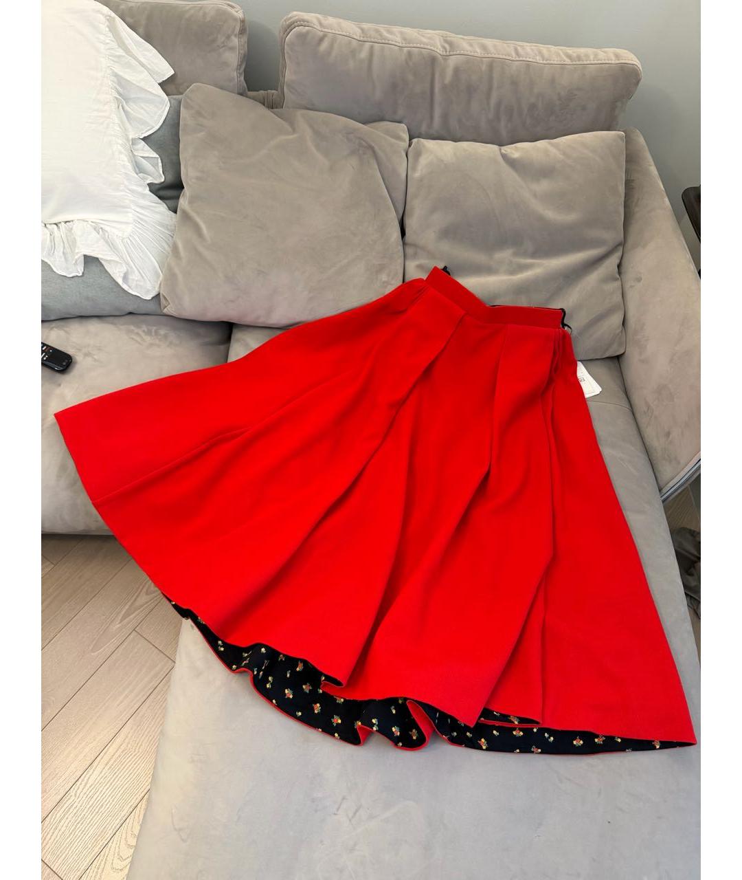 ULYANA SERGEENKO Красная шерстяная юбка макси, фото 9