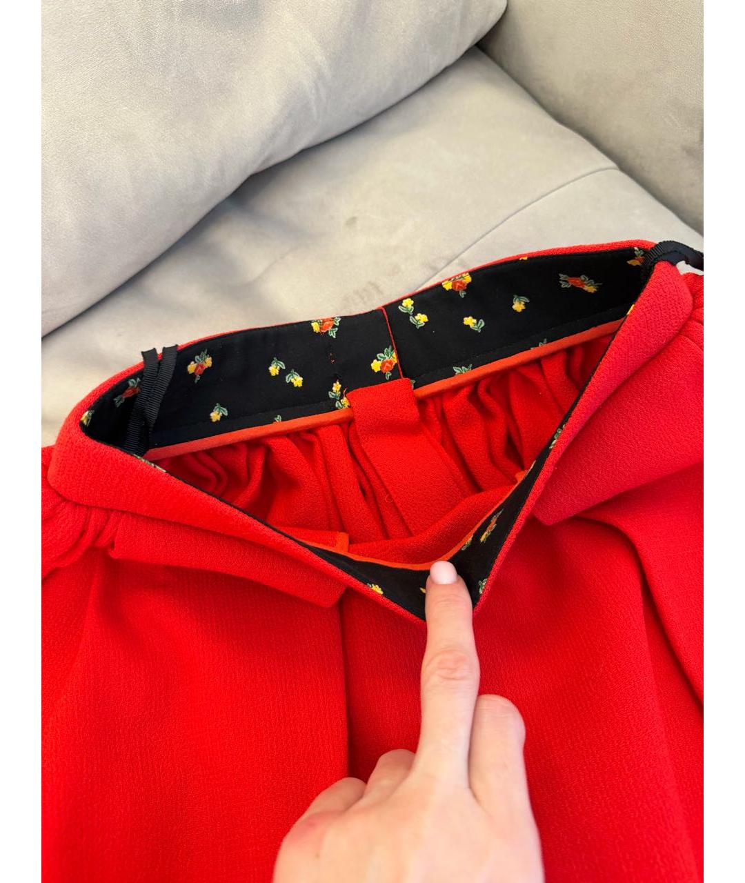 ULYANA SERGEENKO Красная шерстяная юбка макси, фото 4