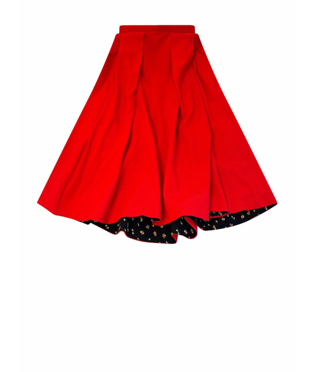 ULYANA SERGEENKO Красная шерстяная юбка макси, фото 1