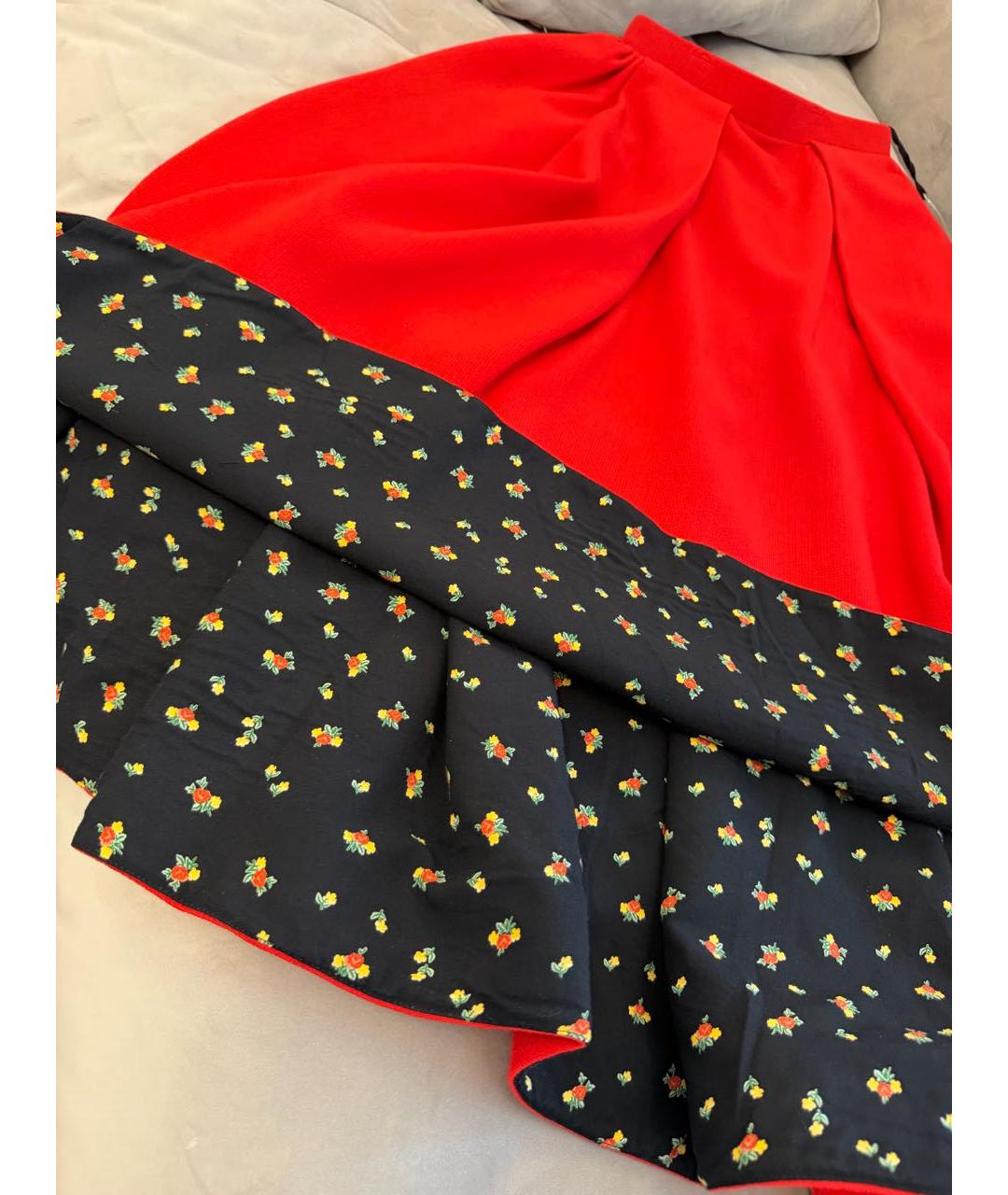 ULYANA SERGEENKO Красная шерстяная юбка макси, фото 3