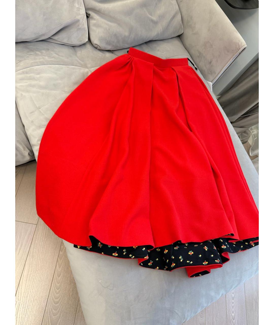 ULYANA SERGEENKO Красная шерстяная юбка макси, фото 2