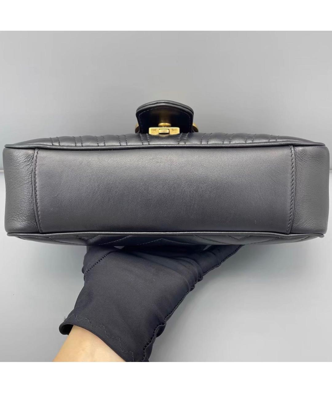 GUCCI Черная кожаная сумка через плечо, фото 4