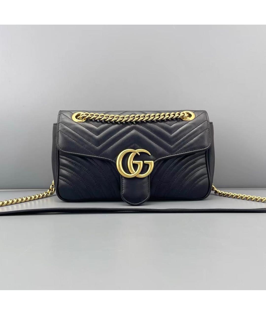 GUCCI Черная кожаная сумка через плечо, фото 9