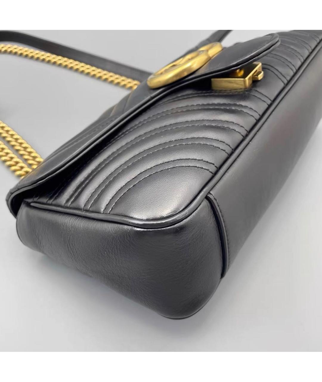 GUCCI Черная кожаная сумка через плечо, фото 6