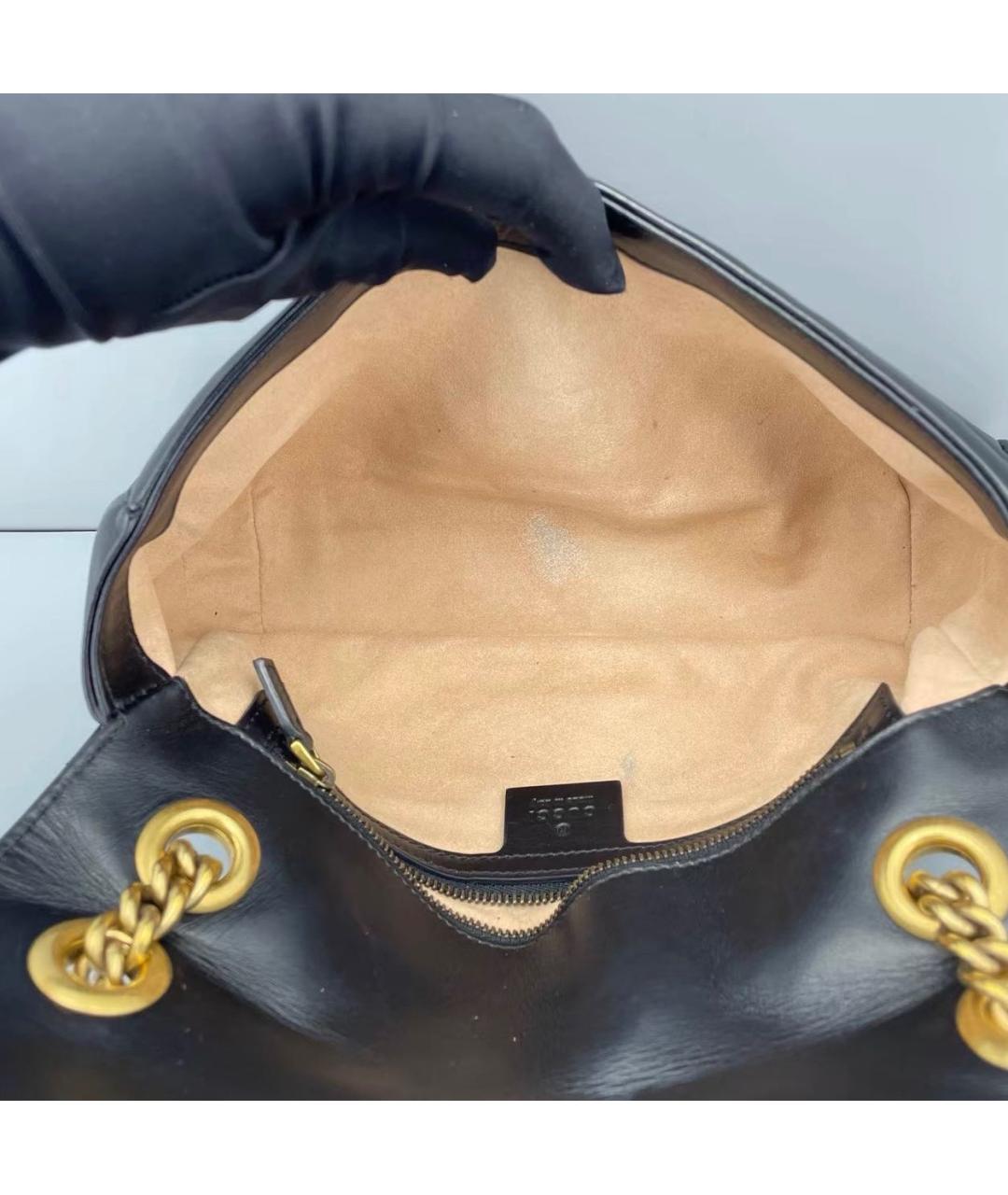 GUCCI Черная кожаная сумка через плечо, фото 8