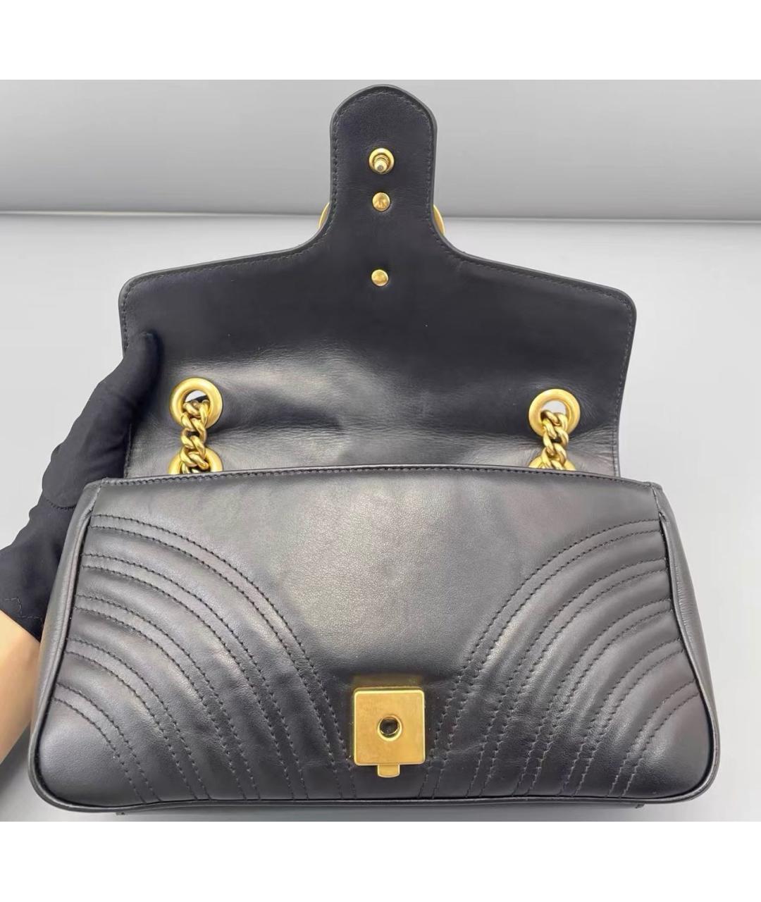 GUCCI Черная кожаная сумка через плечо, фото 7
