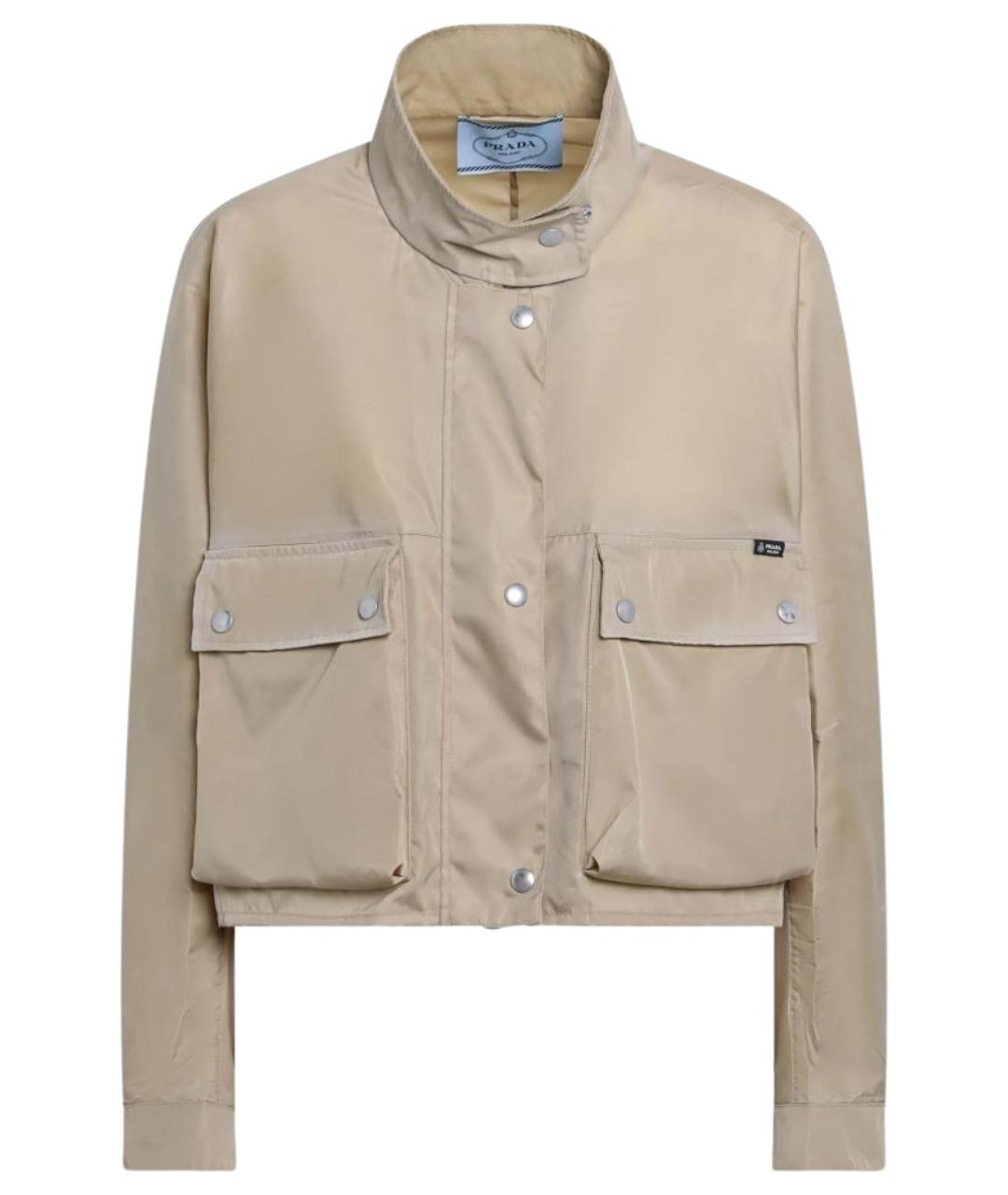 PRADA Бежевая полиамидовая куртка, фото 1