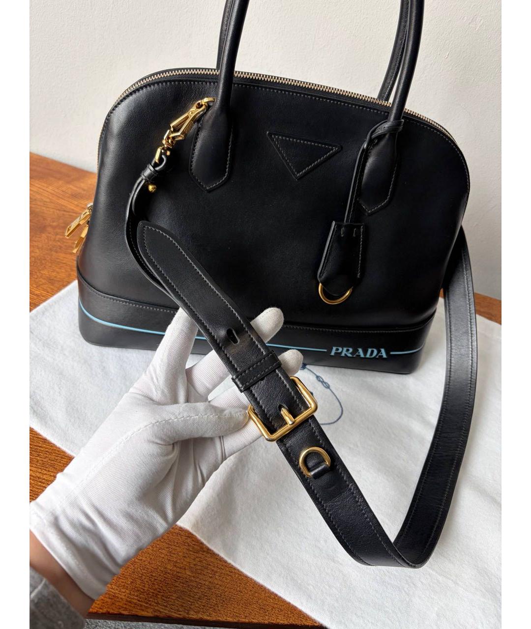 PRADA Черная кожаная сумка через плечо, фото 7