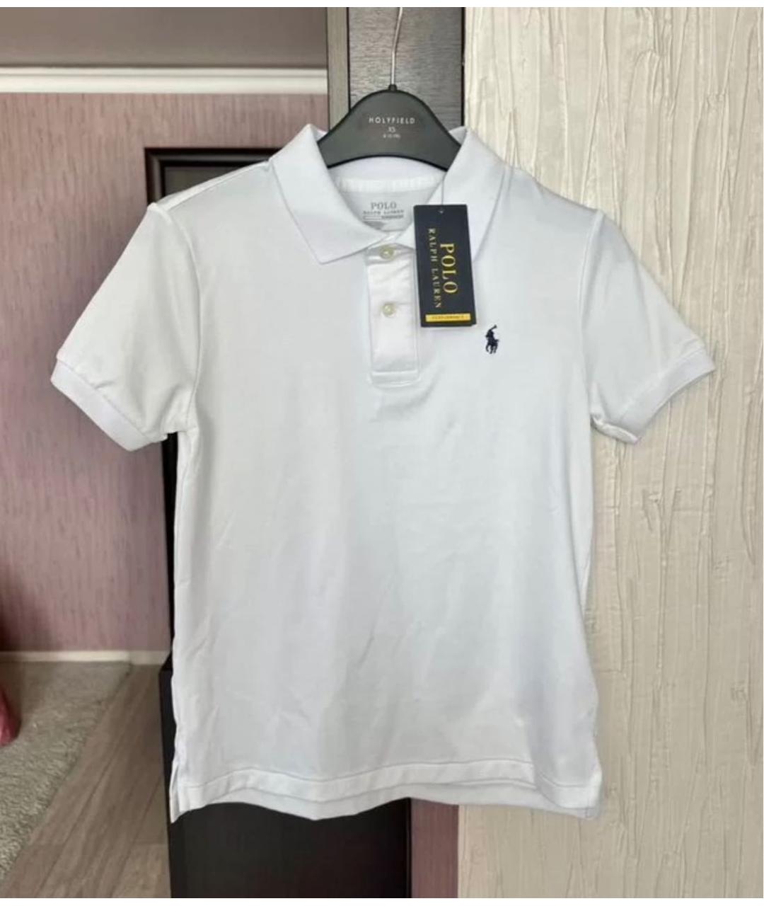 POLO RALPH LAUREN Белая полиэстеровая детская футболка, фото 5