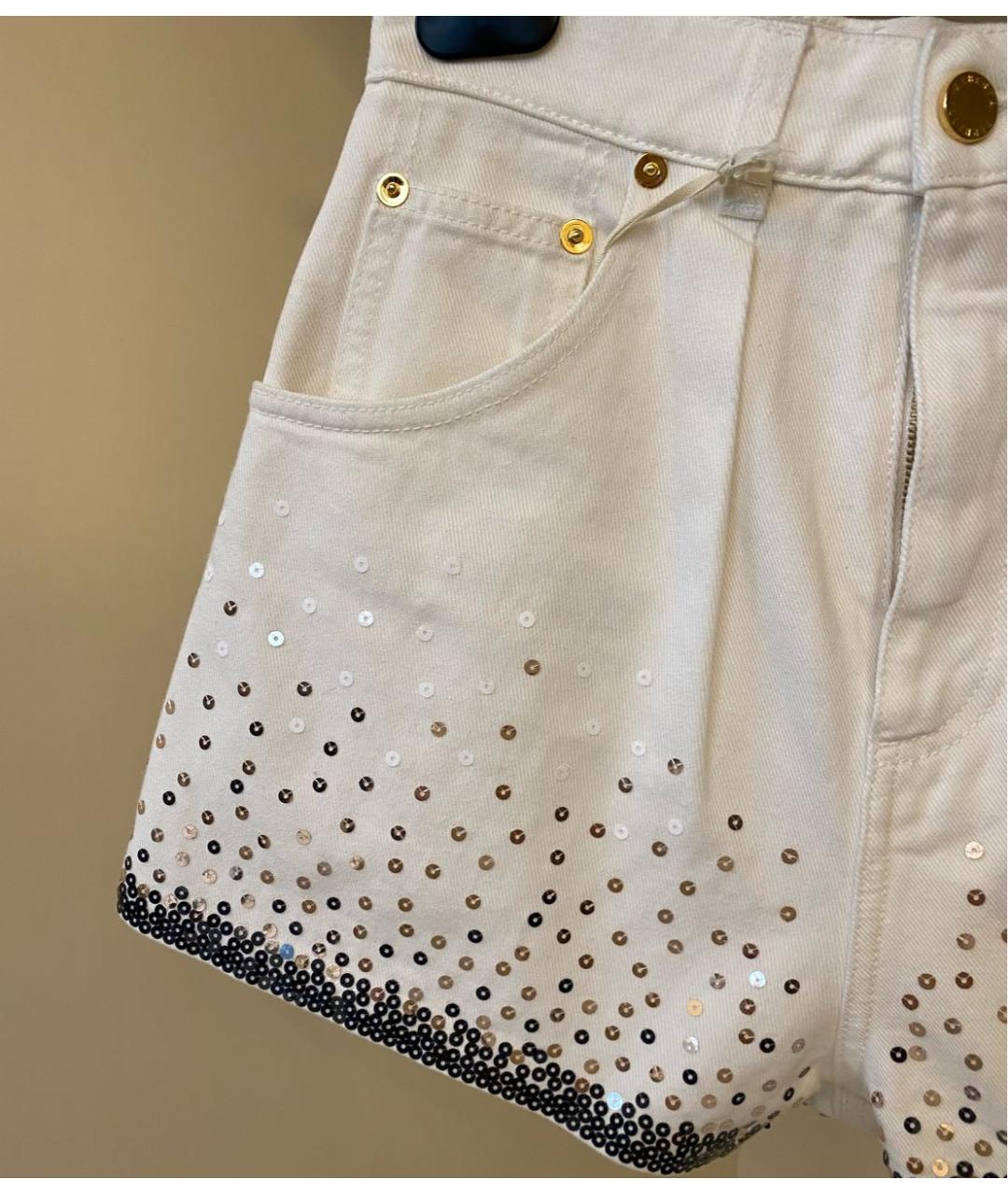 ALBERTA FERRETTI Белые хлопко-эластановые шорты, фото 8