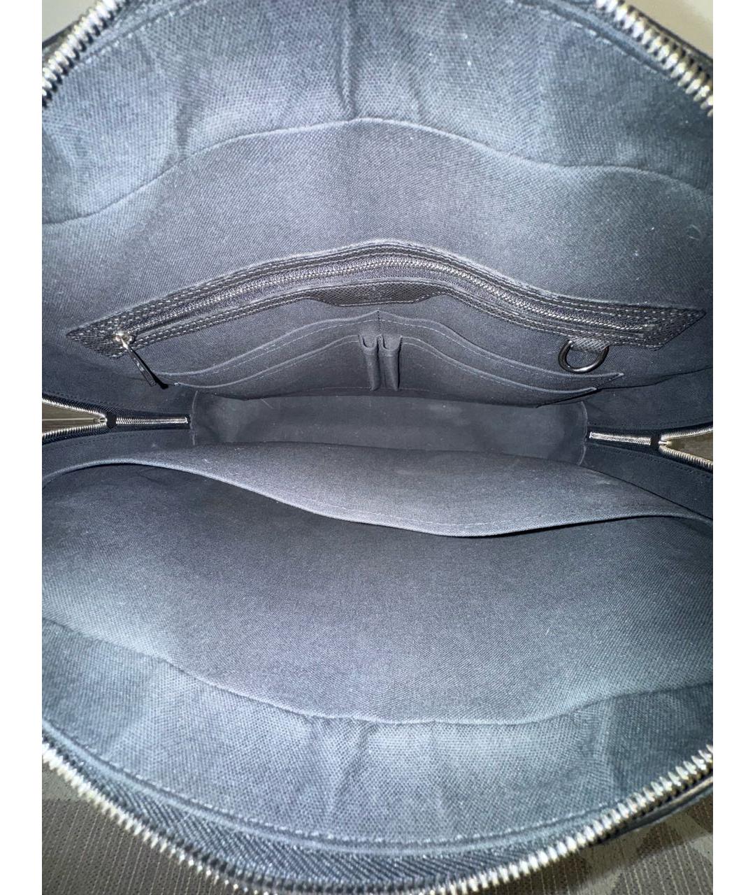 LOUIS VUITTON Черный кожаный портфель, фото 7