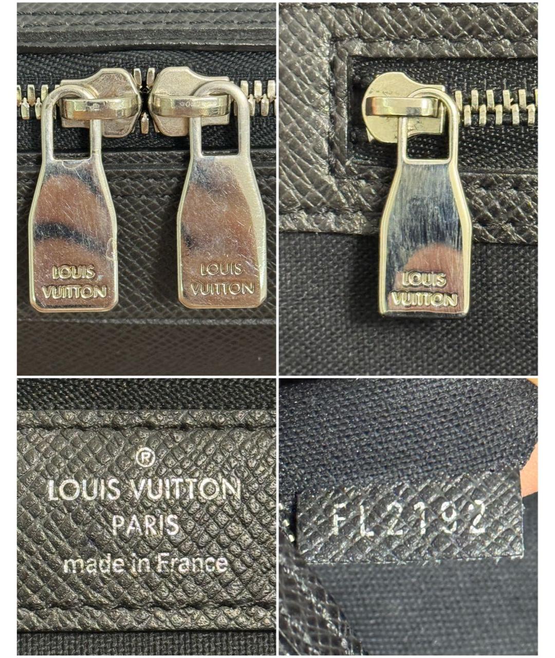 LOUIS VUITTON Черный кожаный портфель, фото 6