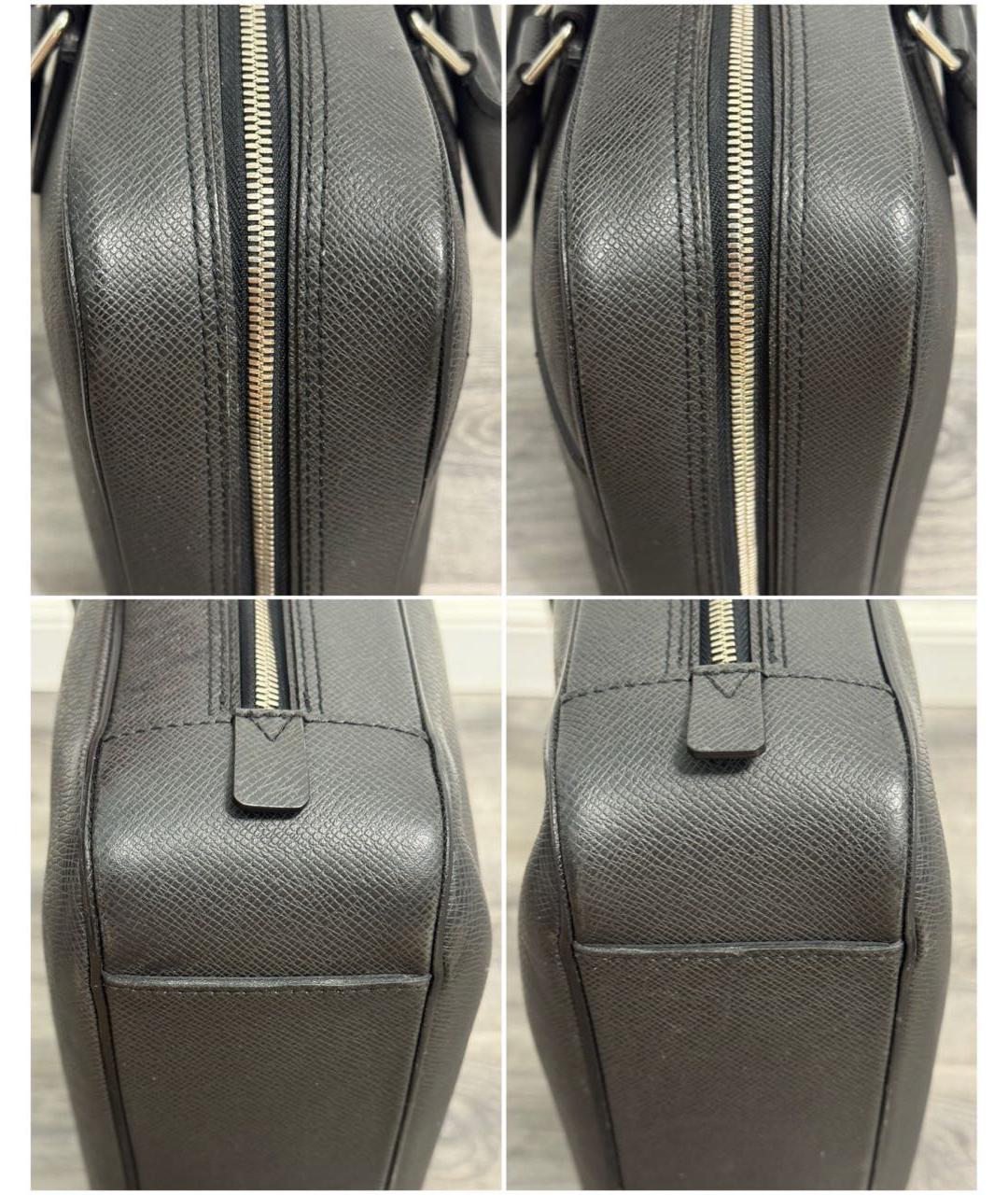 LOUIS VUITTON Черный кожаный портфель, фото 5