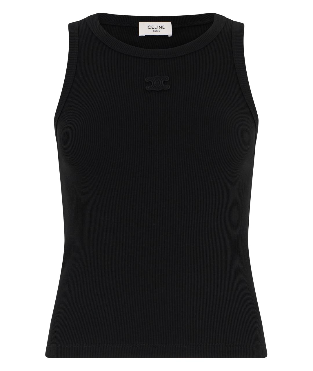 CELINE Черная хлопковая майка, фото 1