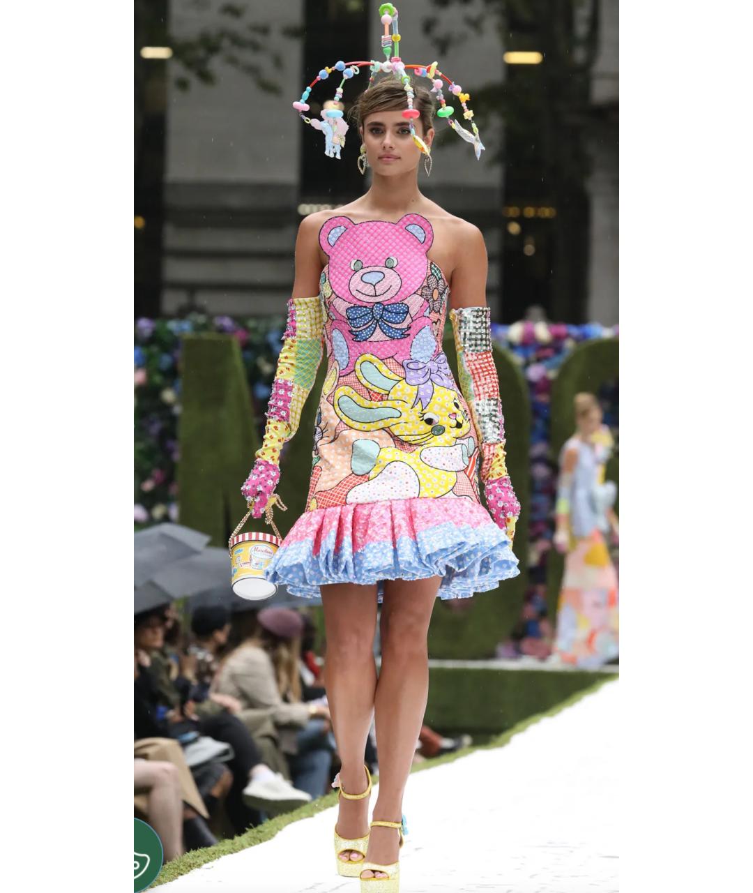 MOSCHINO Мульти хлопковое коктейльное платье, фото 5