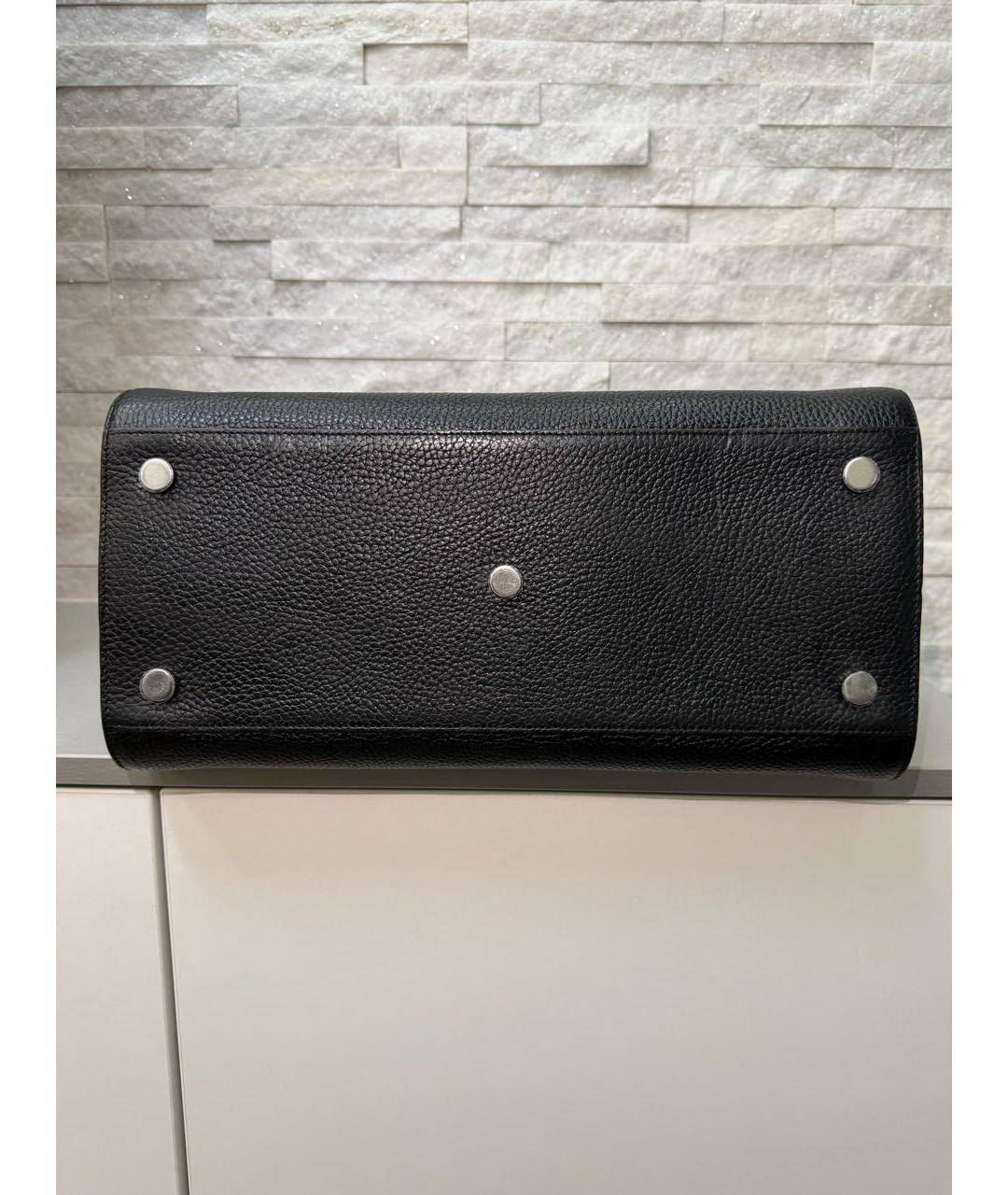 SAINT LAURENT Черная кожаная сумка с короткими ручками, фото 4