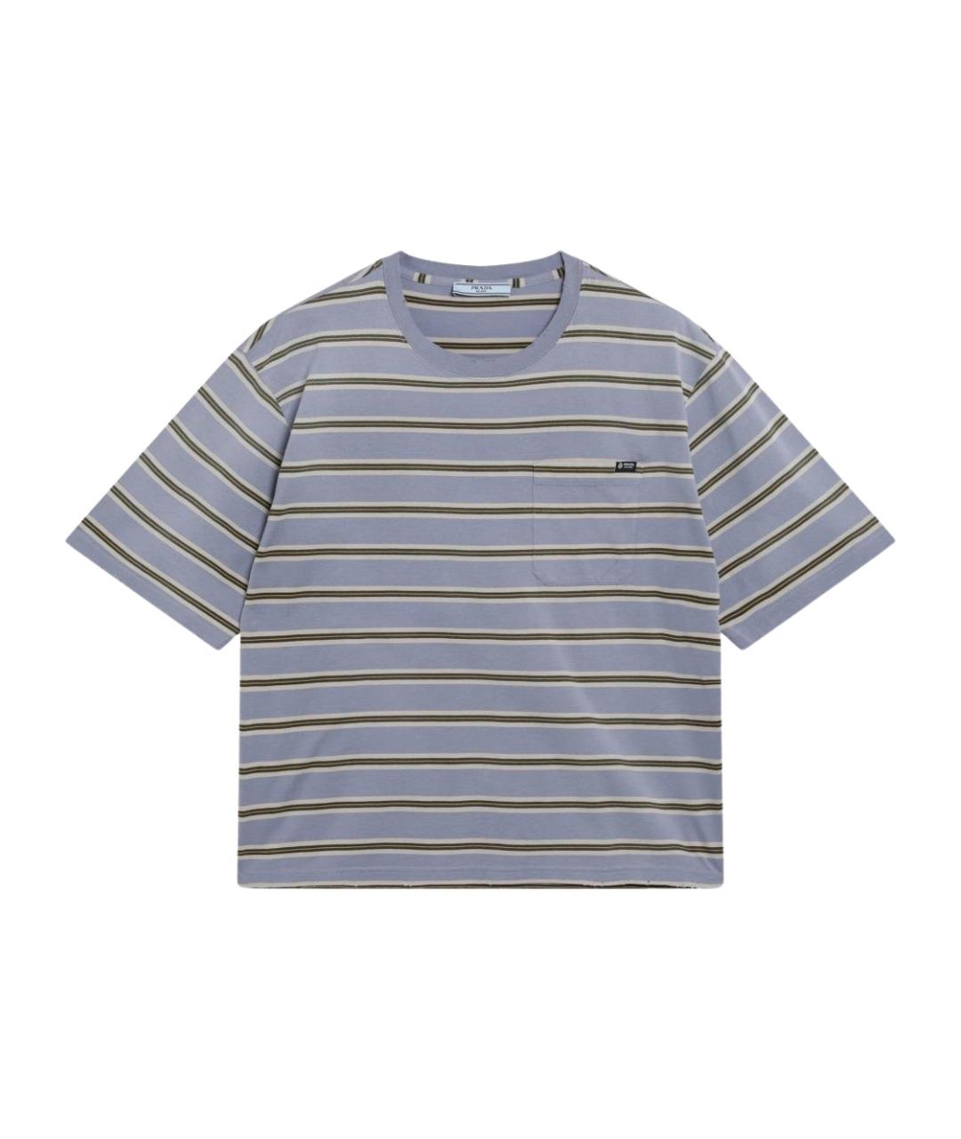 PRADA Голубая хлопковая футболка, фото 1