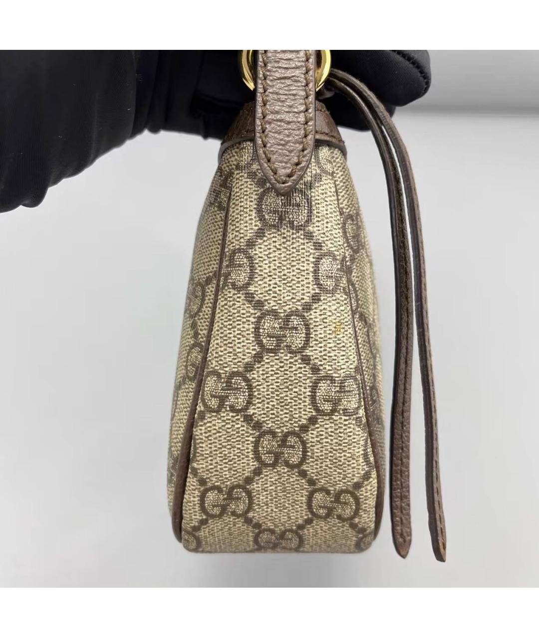 GUCCI Коричневая кожаная сумка с короткими ручками, фото 4