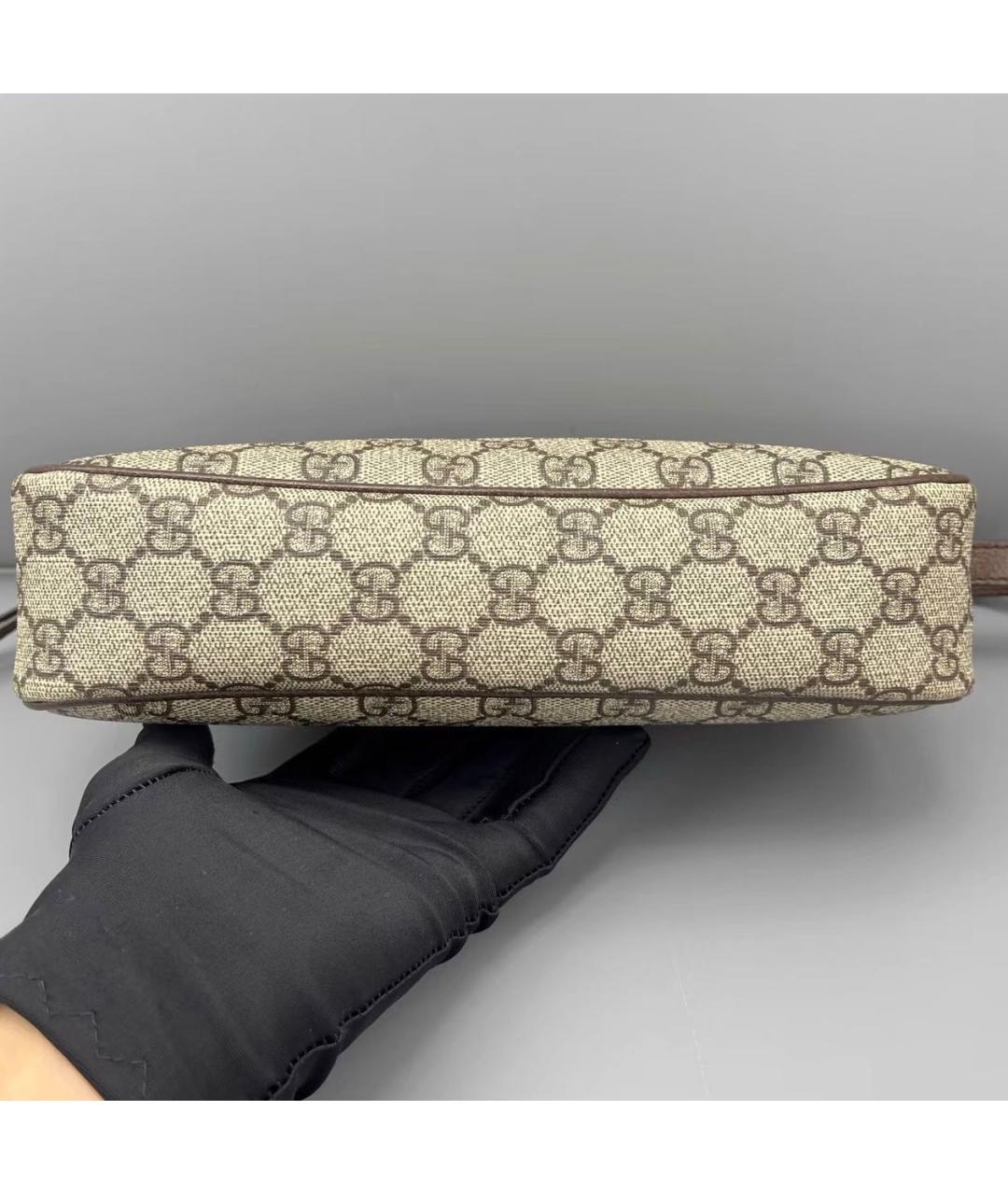 GUCCI Коричневая кожаная сумка с короткими ручками, фото 5