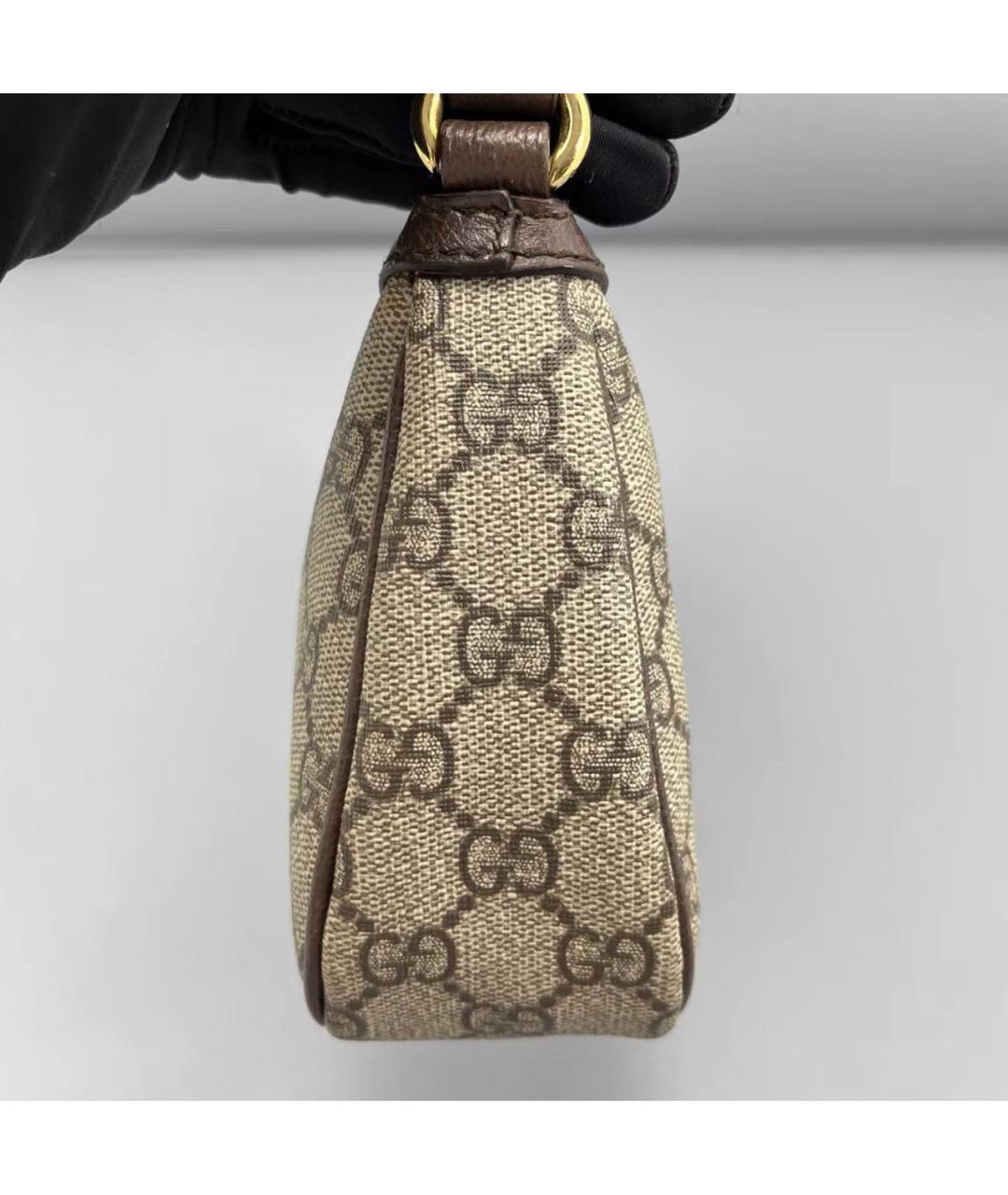 GUCCI Коричневая кожаная сумка с короткими ручками, фото 3