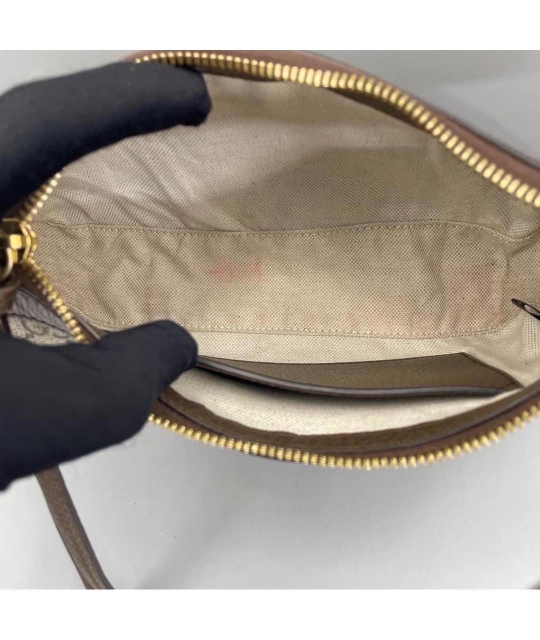 GUCCI Коричневая кожаная сумка с короткими ручками, фото 8