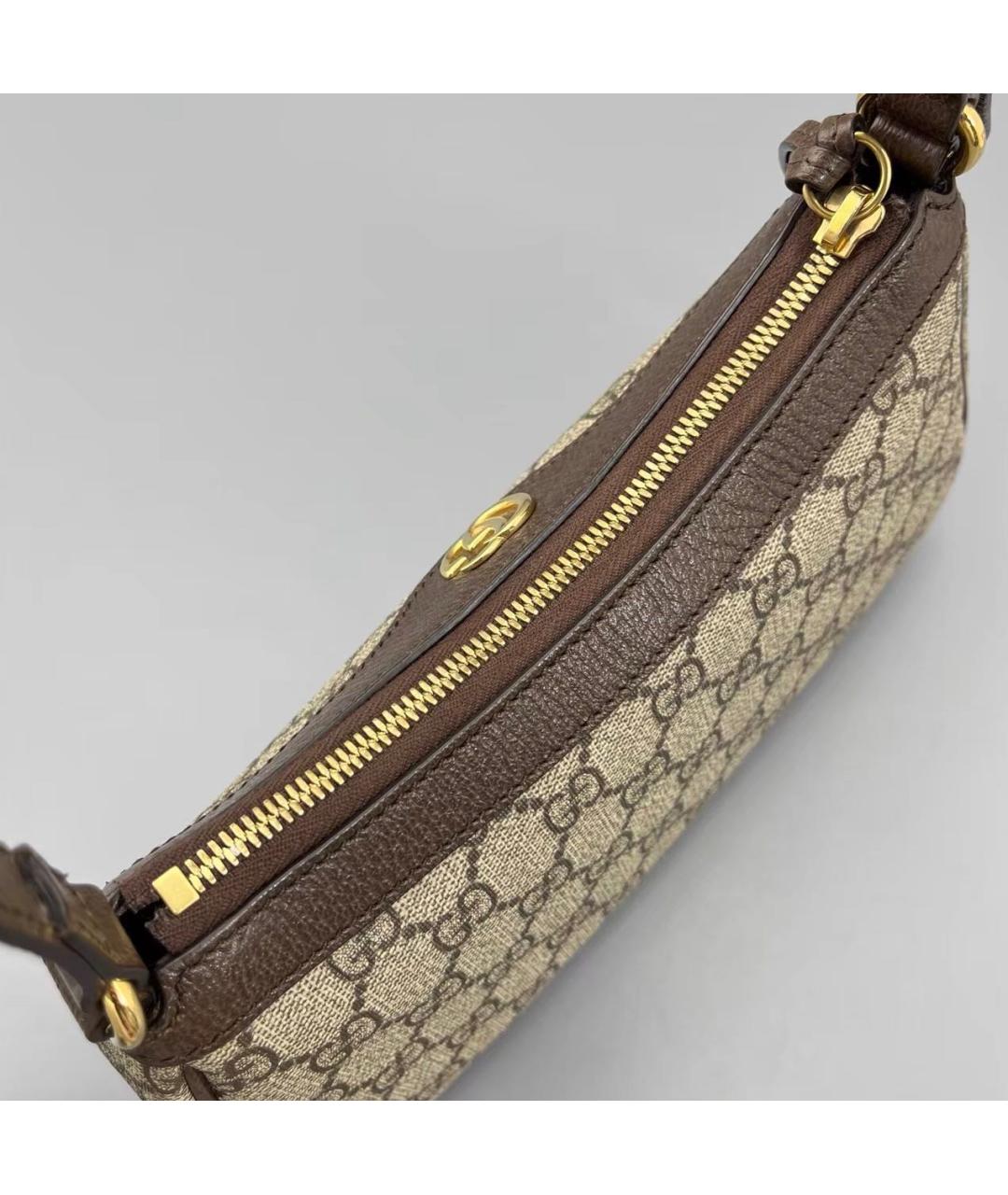 GUCCI Коричневая кожаная сумка с короткими ручками, фото 6