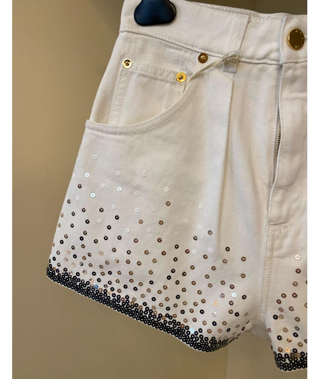 ALBERTA FERRETTI Белые хлопко-эластановые шорты, фото 6