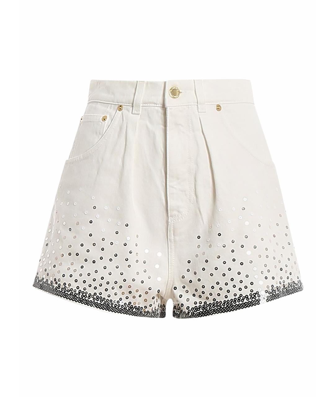 ALBERTA FERRETTI Белые хлопко-эластановые шорты, фото 1