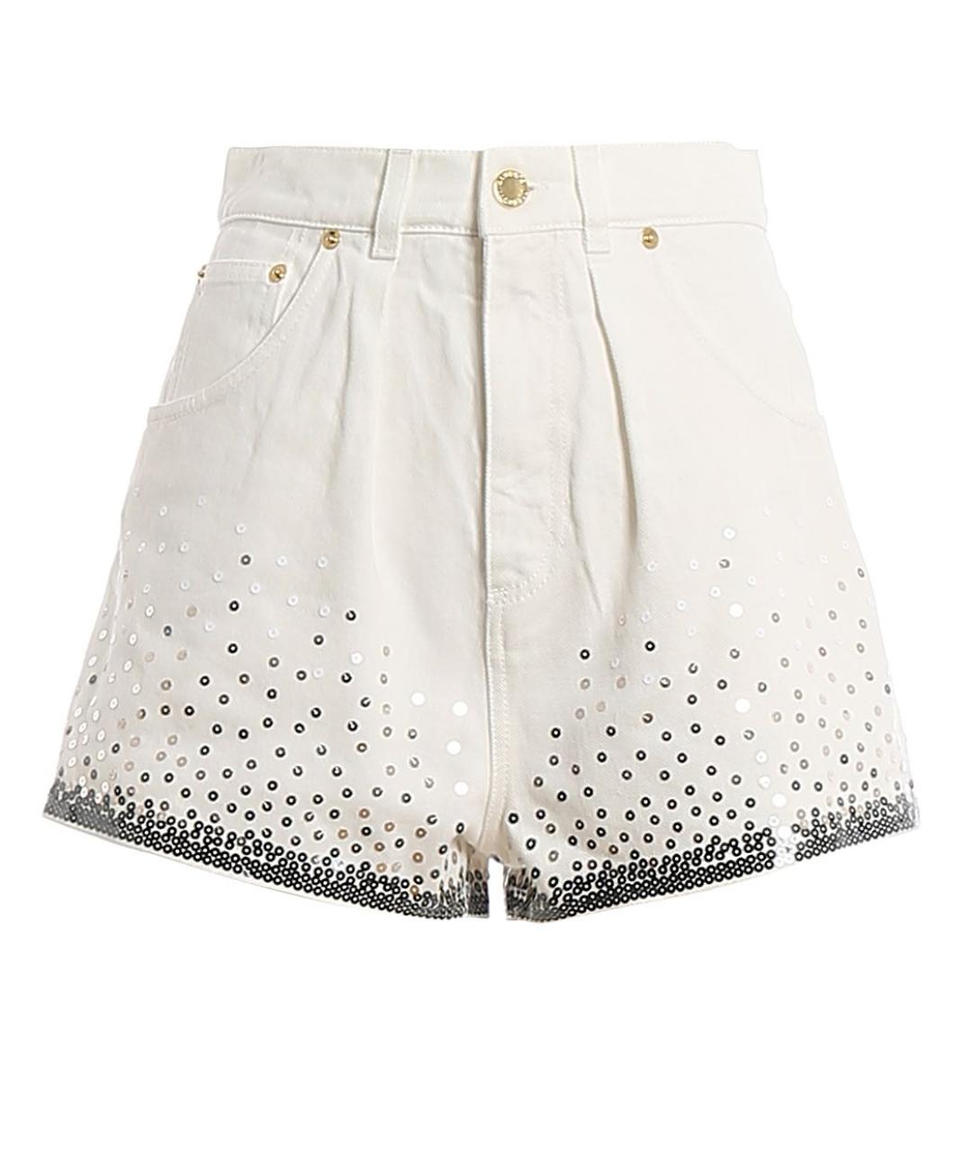 ALBERTA FERRETTI Белые хлопко-эластановые шорты, фото 9