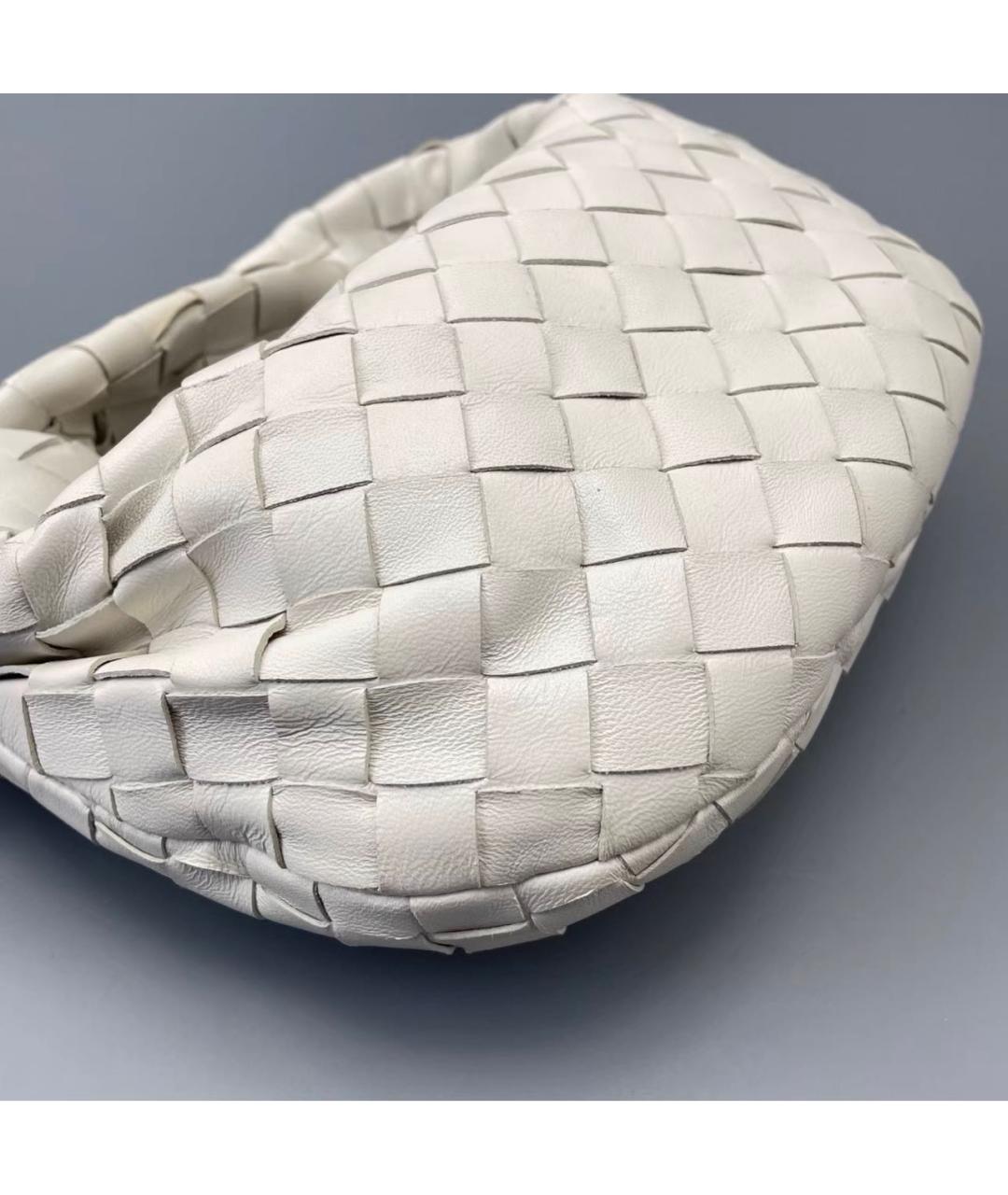 BOTTEGA VENETA Белая кожаная сумка с короткими ручками, фото 7