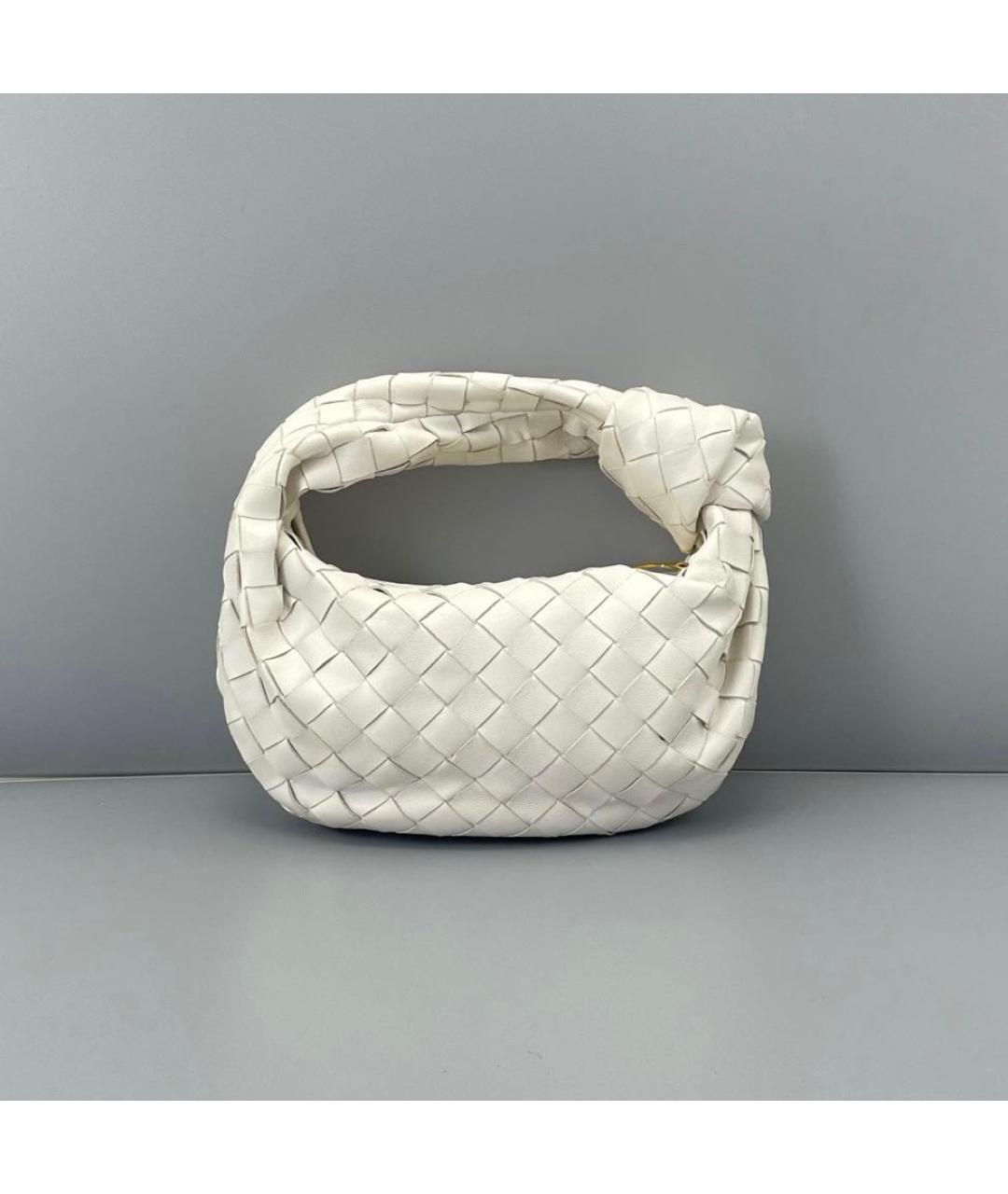 BOTTEGA VENETA Белая кожаная сумка с короткими ручками, фото 9