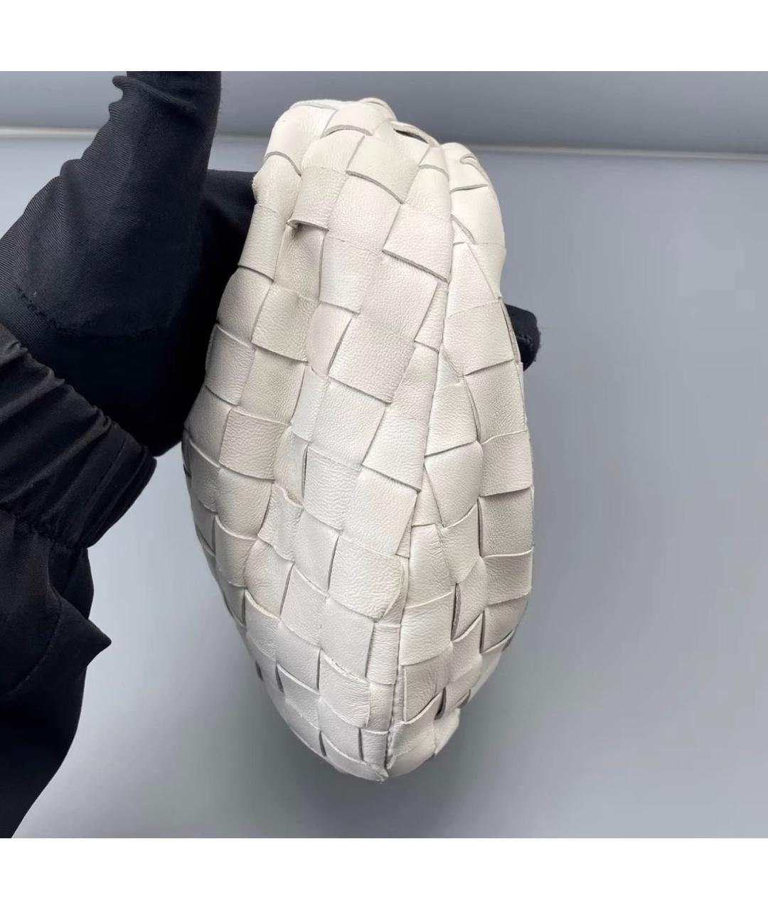 BOTTEGA VENETA Белая кожаная сумка с короткими ручками, фото 3
