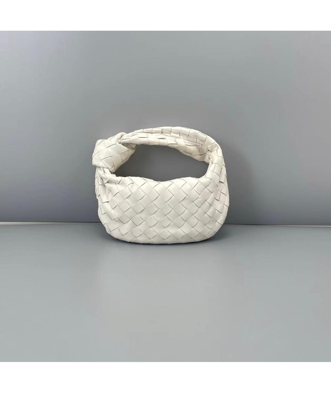 BOTTEGA VENETA Белая кожаная сумка с короткими ручками, фото 2